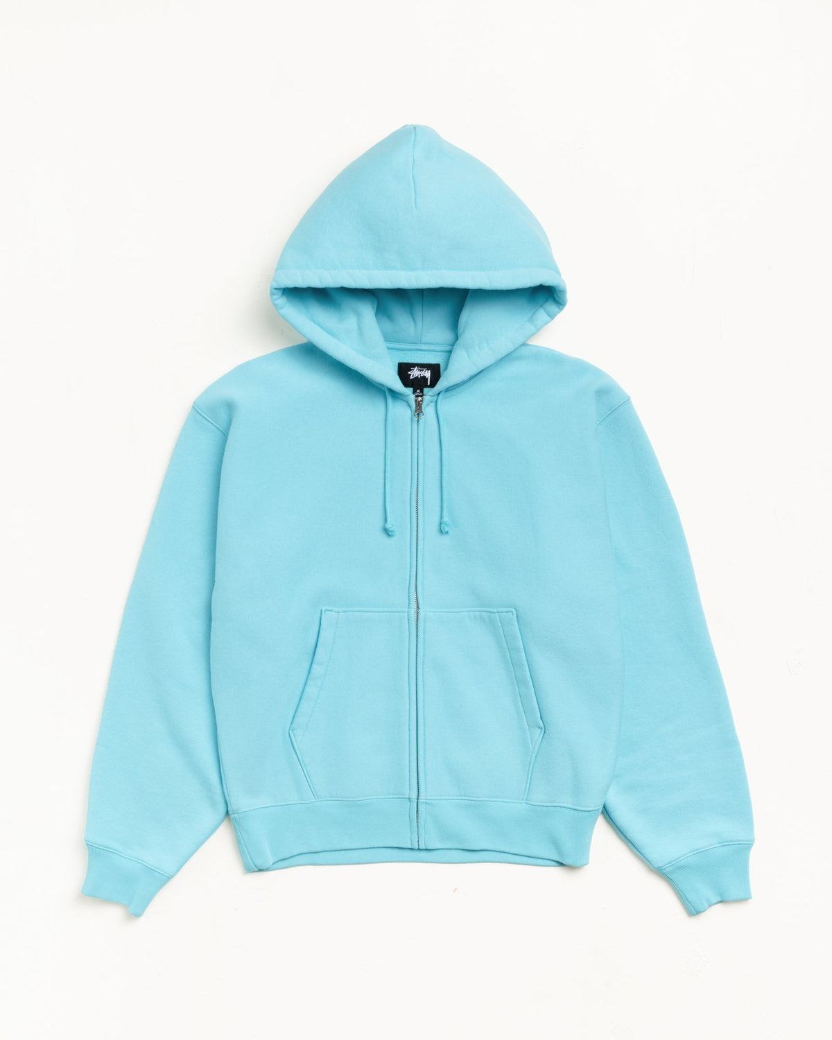 Basic Diamond Zip Hood Mens Long Sleeve In Teal