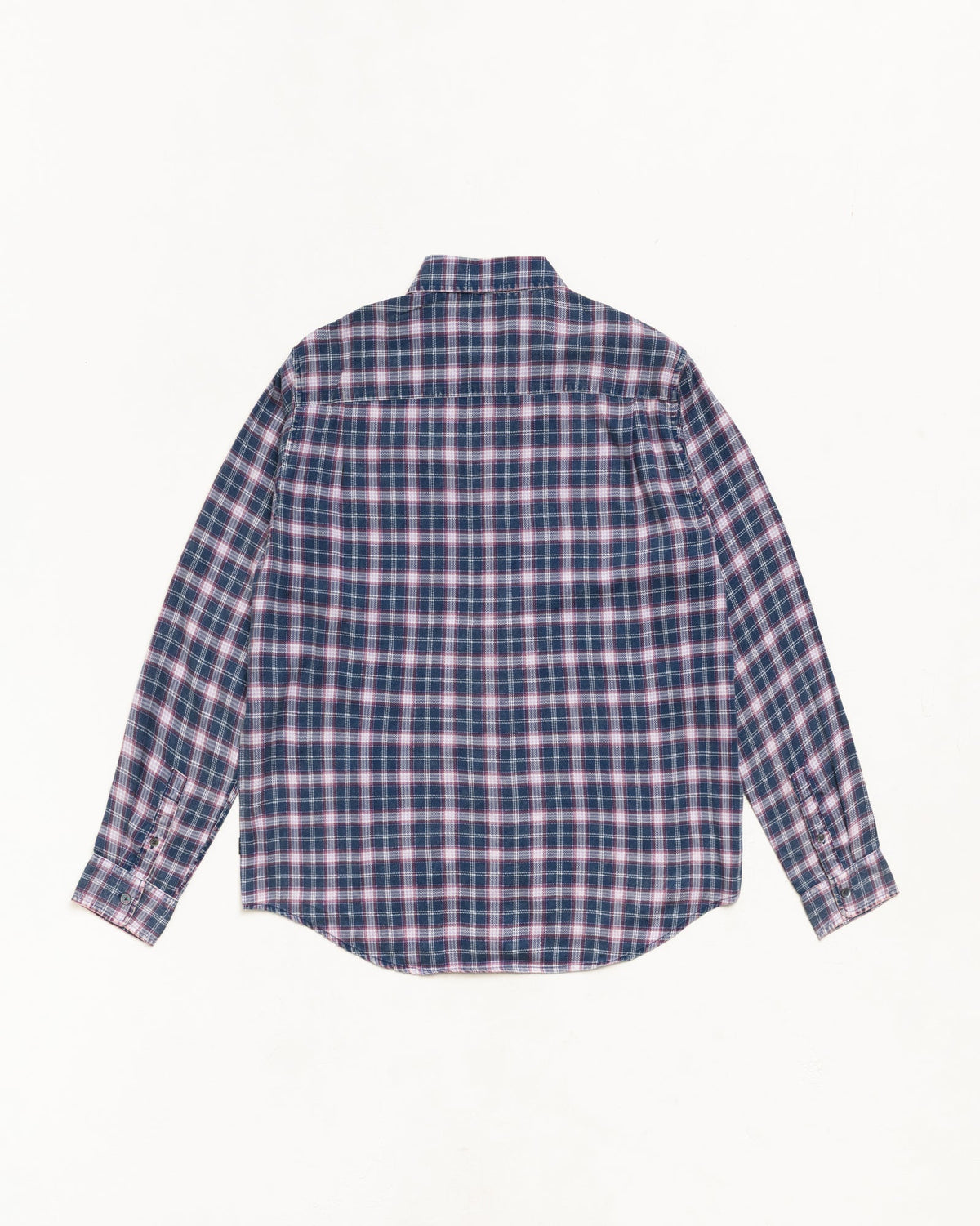 Matthew Plaid Shirt Unisex Short Sleeve In Navy
