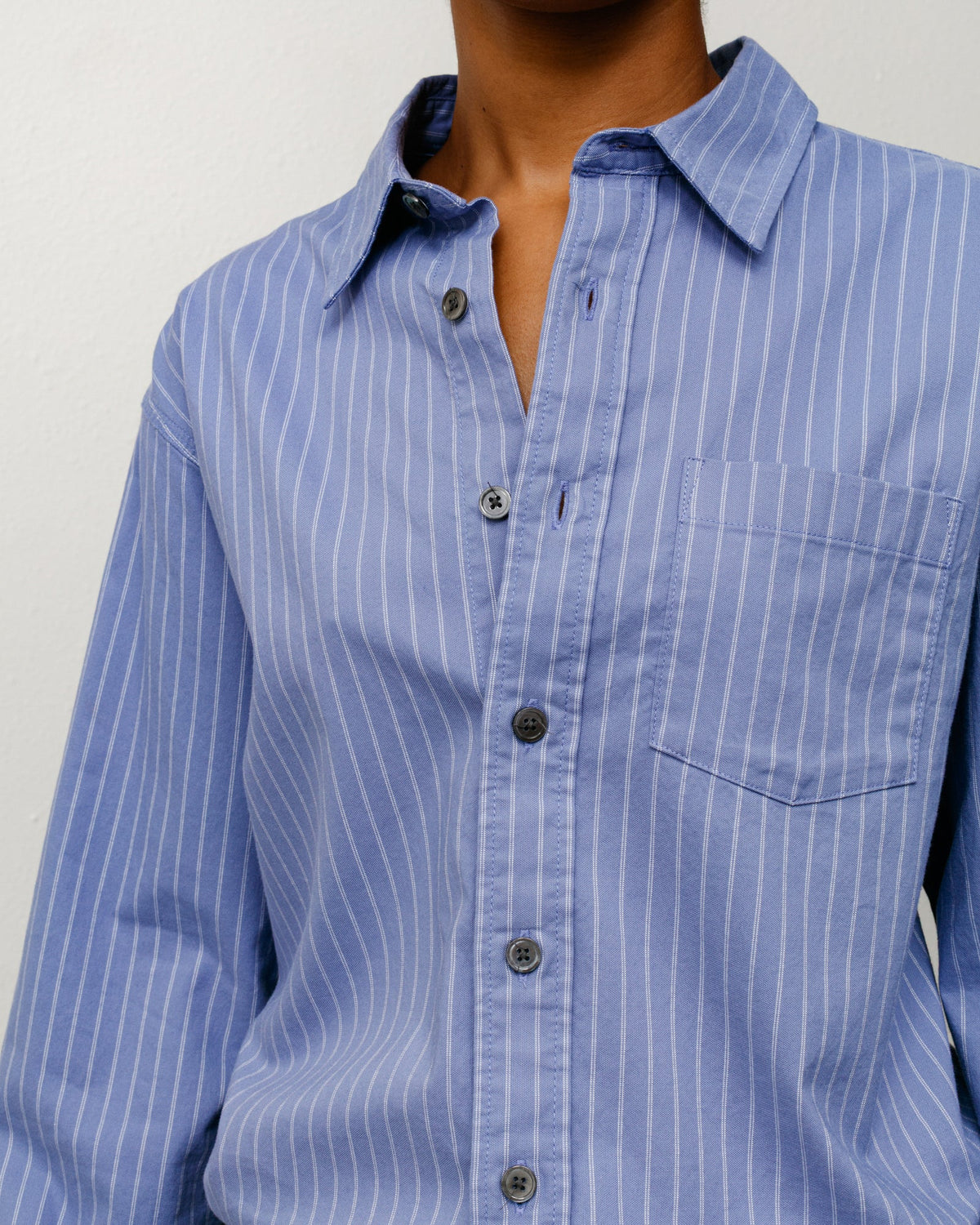 Oxford Shirt long sleeve shirt in Blue Stripe