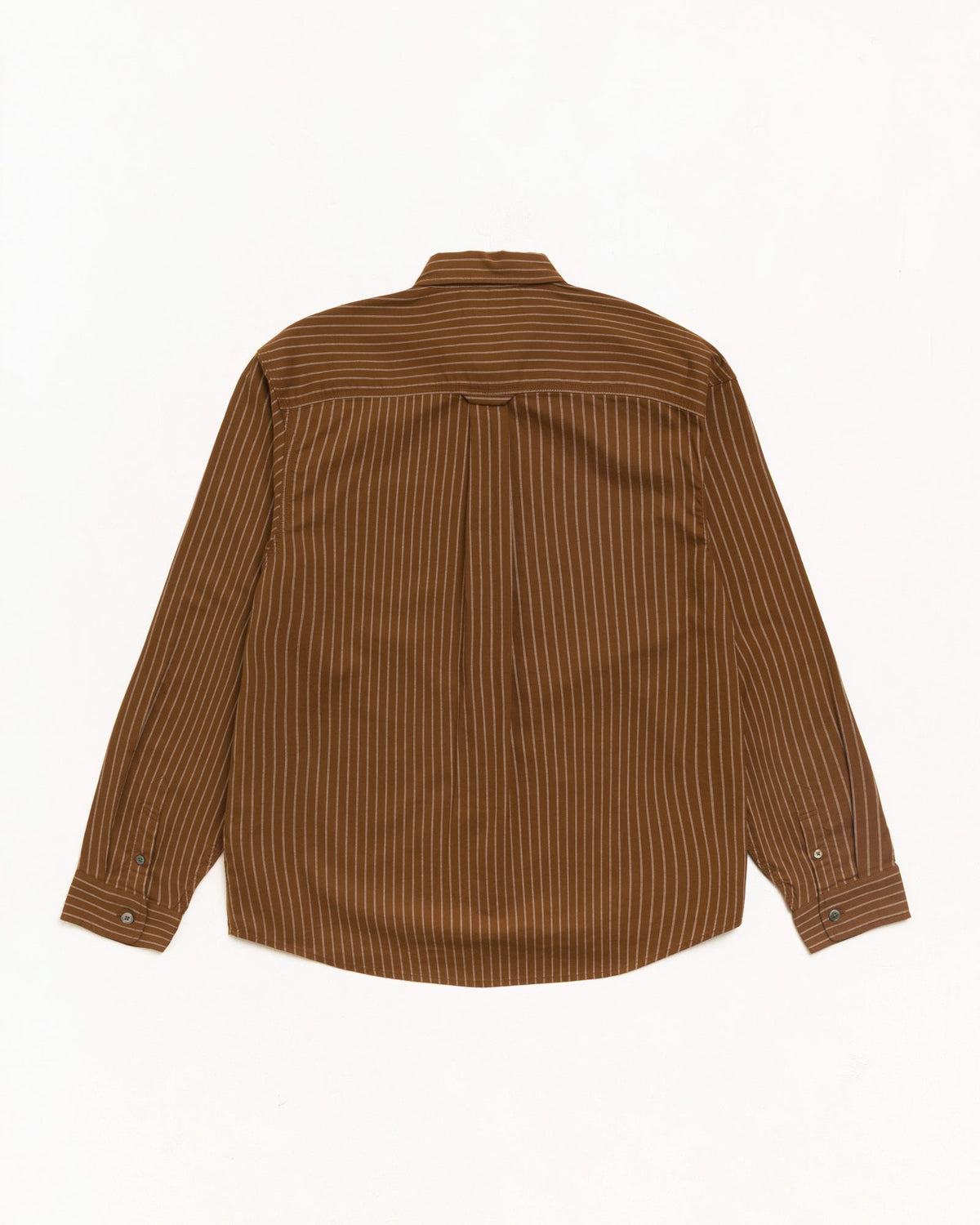 Oxford Ls Shirt Unisex Long Sleeve In Brown Stripe