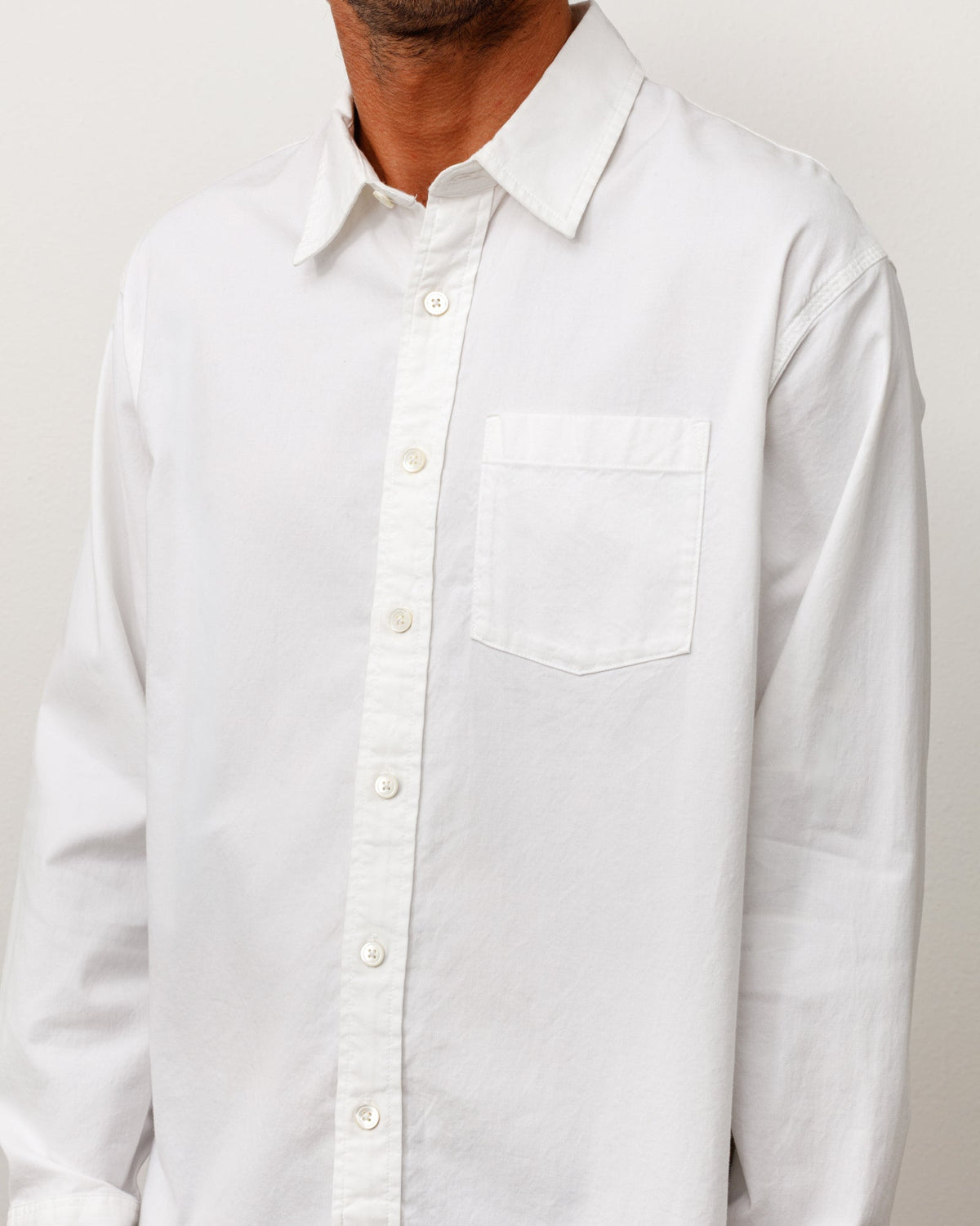 Oxford Ls Shirt Unisex Long Sleeve In White