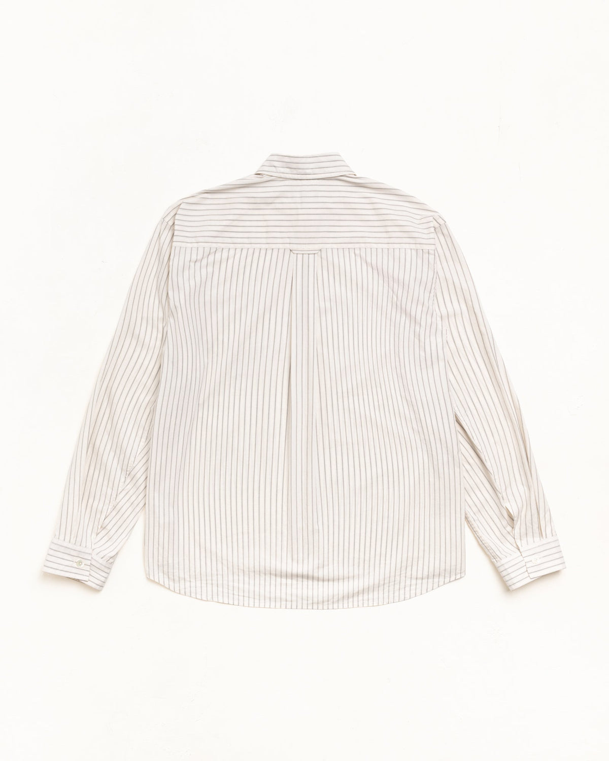 Stüssy Standard Shirt long-sleeve button-up in Natural Stripe cotton poplin