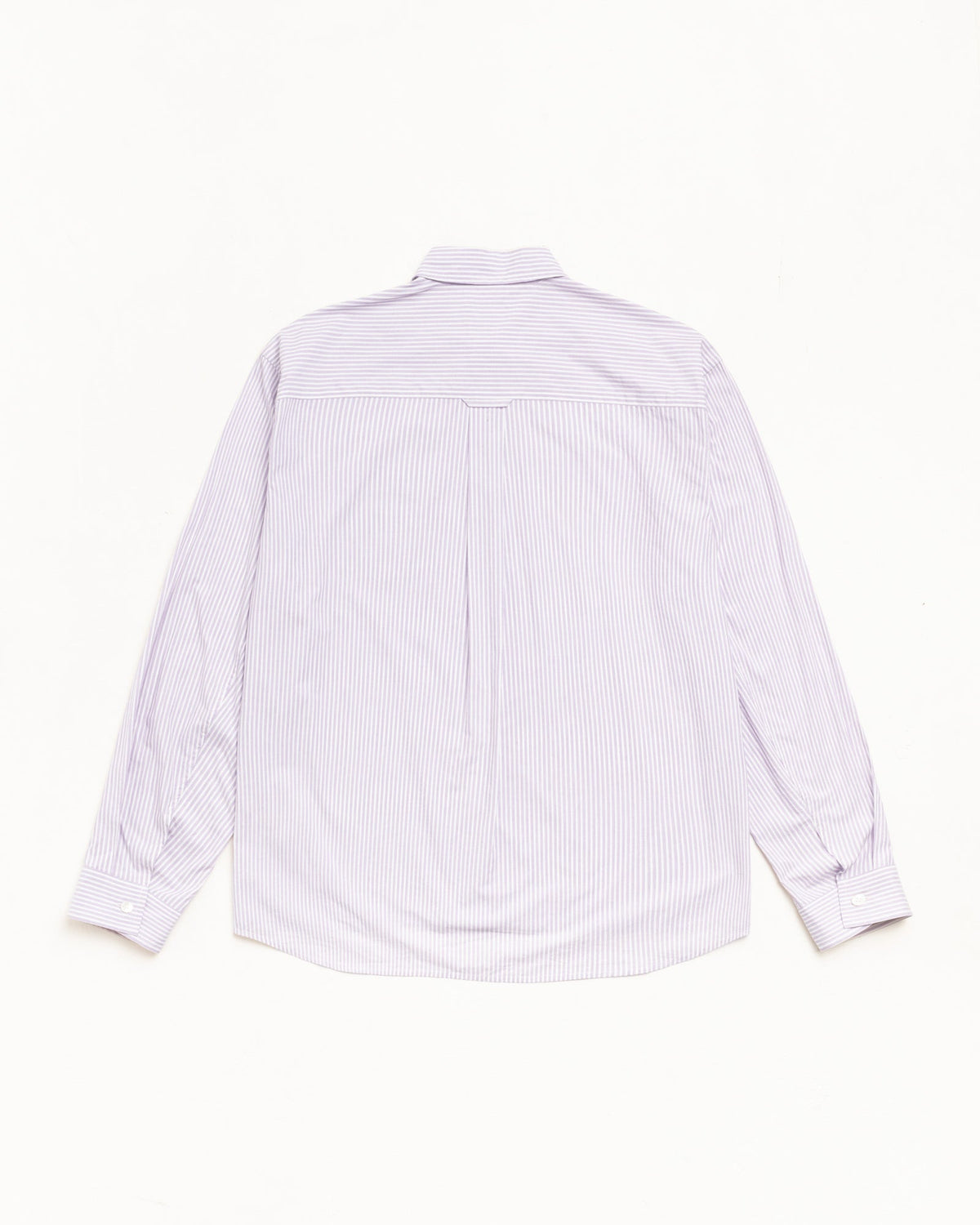 Stüssy Standard Shirt in Purple Stripe, unisex long sleeve cotton poplin