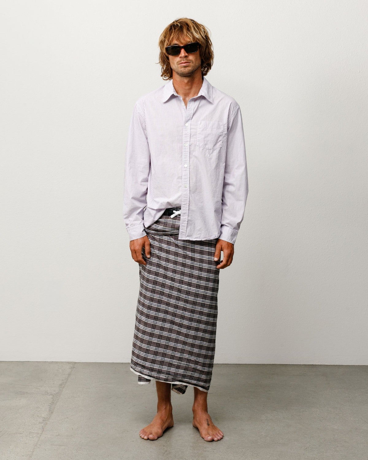 Stüssy Standard Shirt long sleeve in Purple Stripe