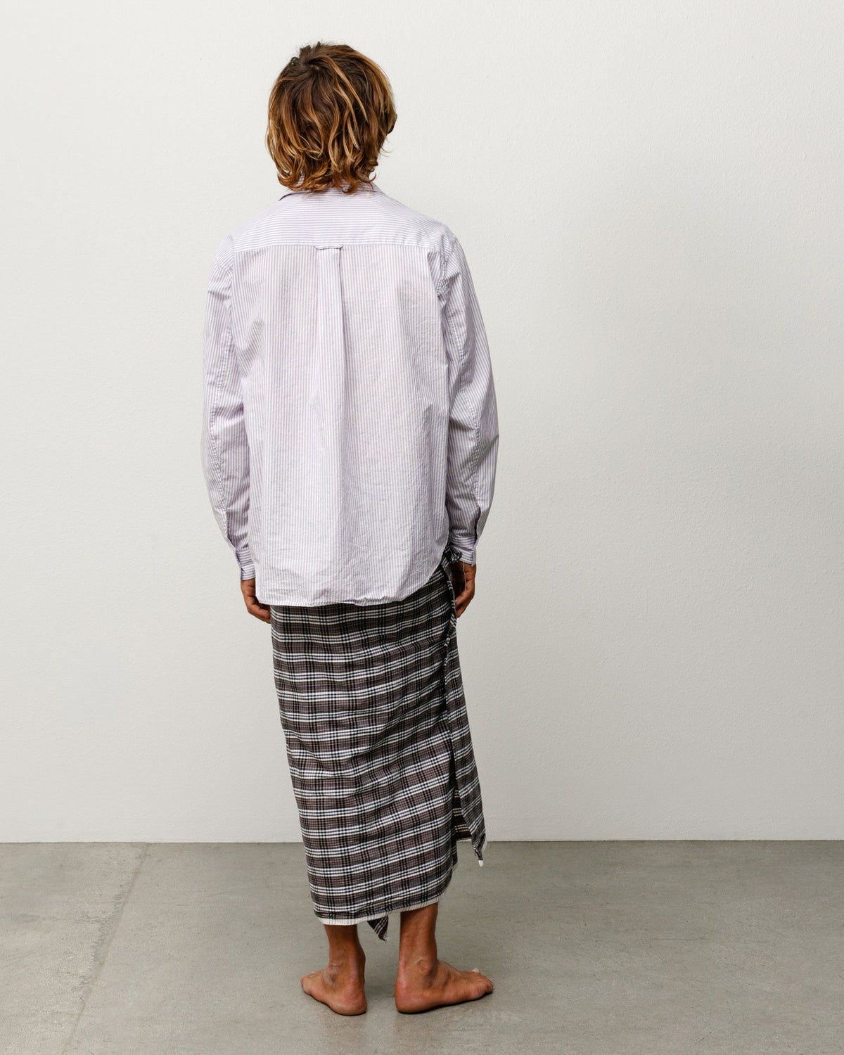 Standard Shirt unisex long-sleeve in Purple Stripe cotton poplin