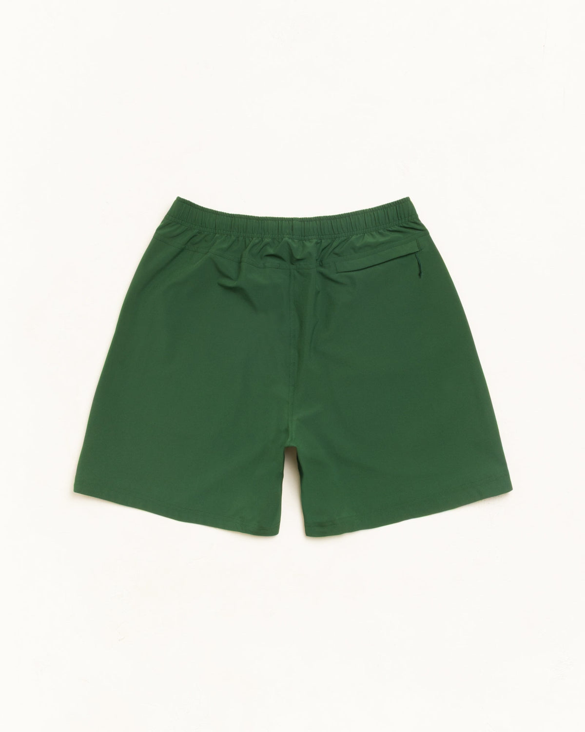 Sport Short unisex in pine green, elastic waist with back zip pocket