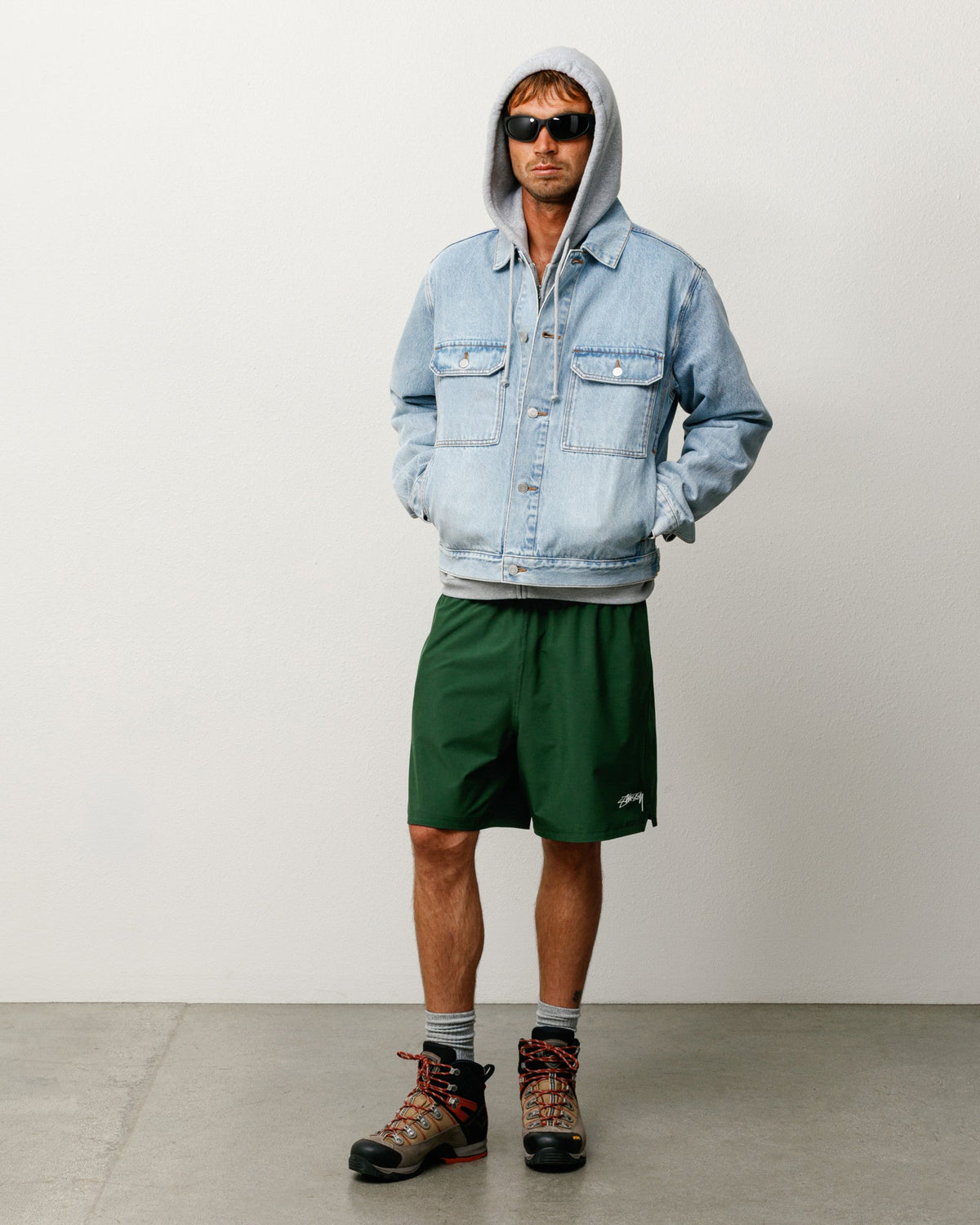 Stüssy Sport Short, unisex, in pine green colorway