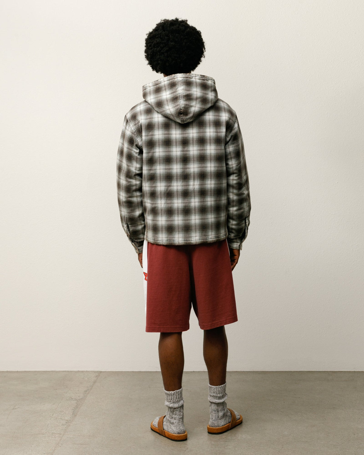 Stripe Jersey Short Mens Regular In Burgundy
