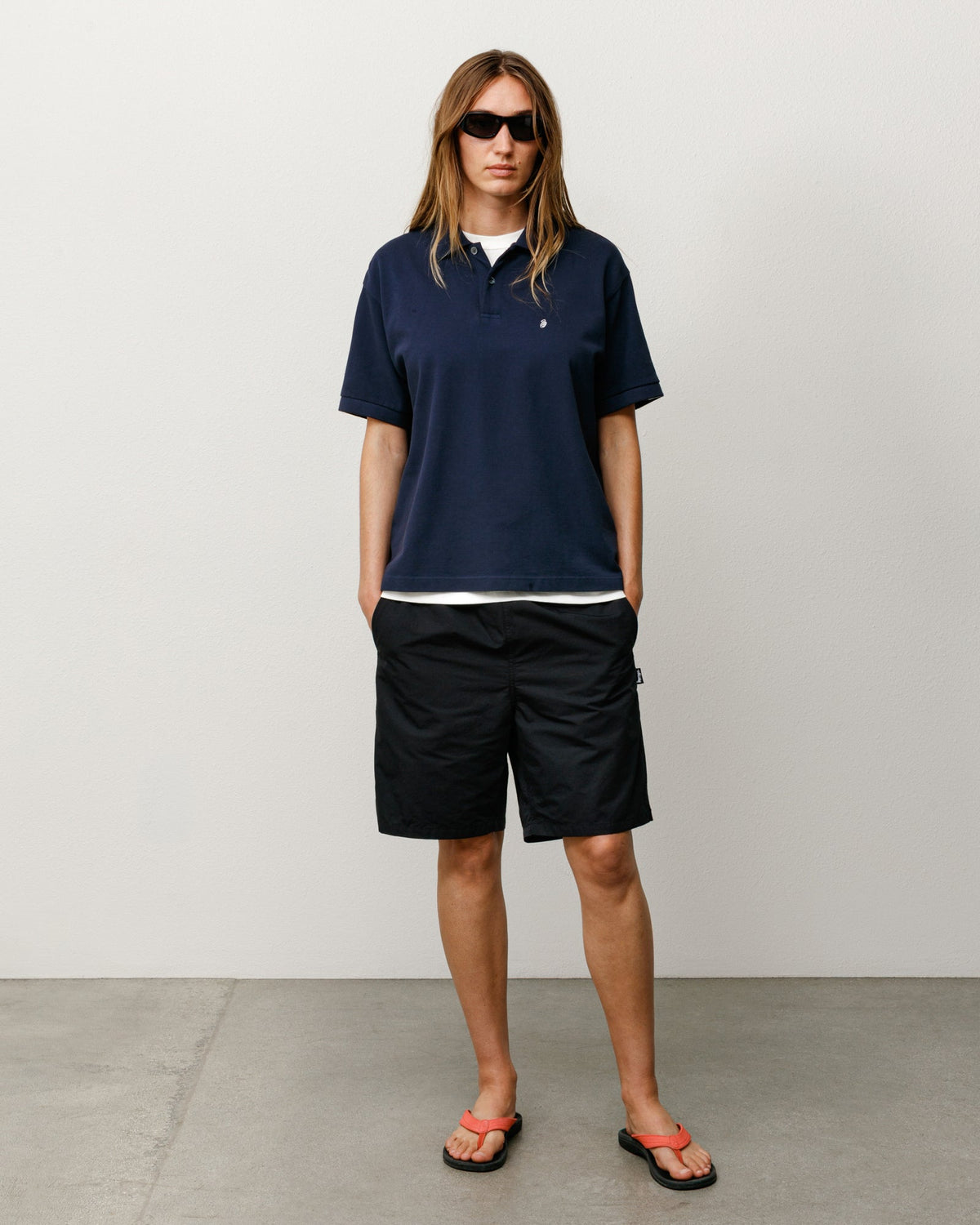 Stüssy Transit Short unisex in black CORDURA nylon, classic fit with elastic waist and pockets