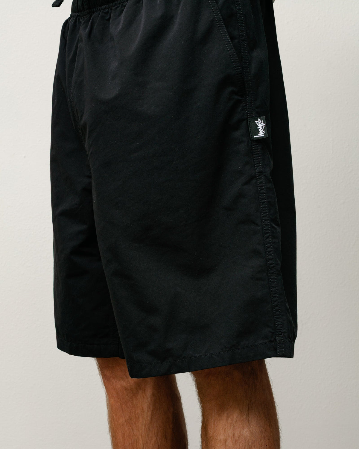 Transit Short shorts in black CORDURA nylon-cotton with elastic waist and side pockets