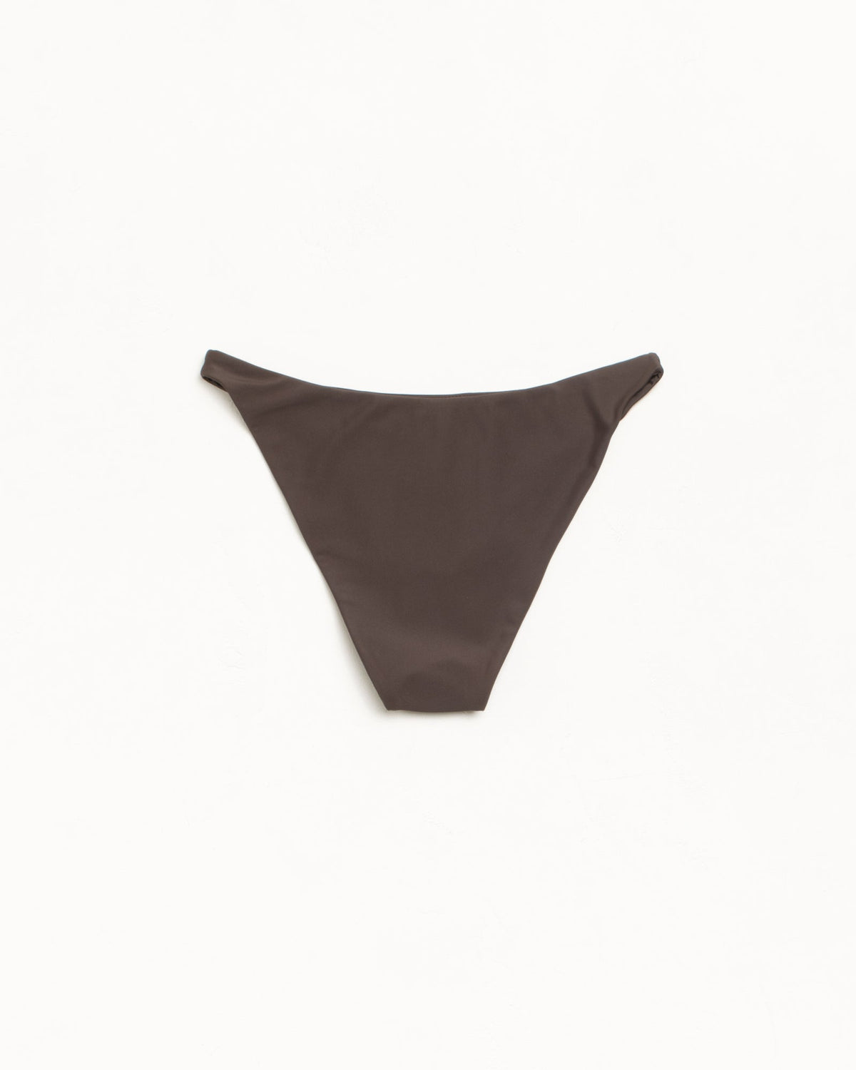 Bikini Bottom Swim in the color Brown with a rubberized Stüssy swirly S print on stretch swim fabric.