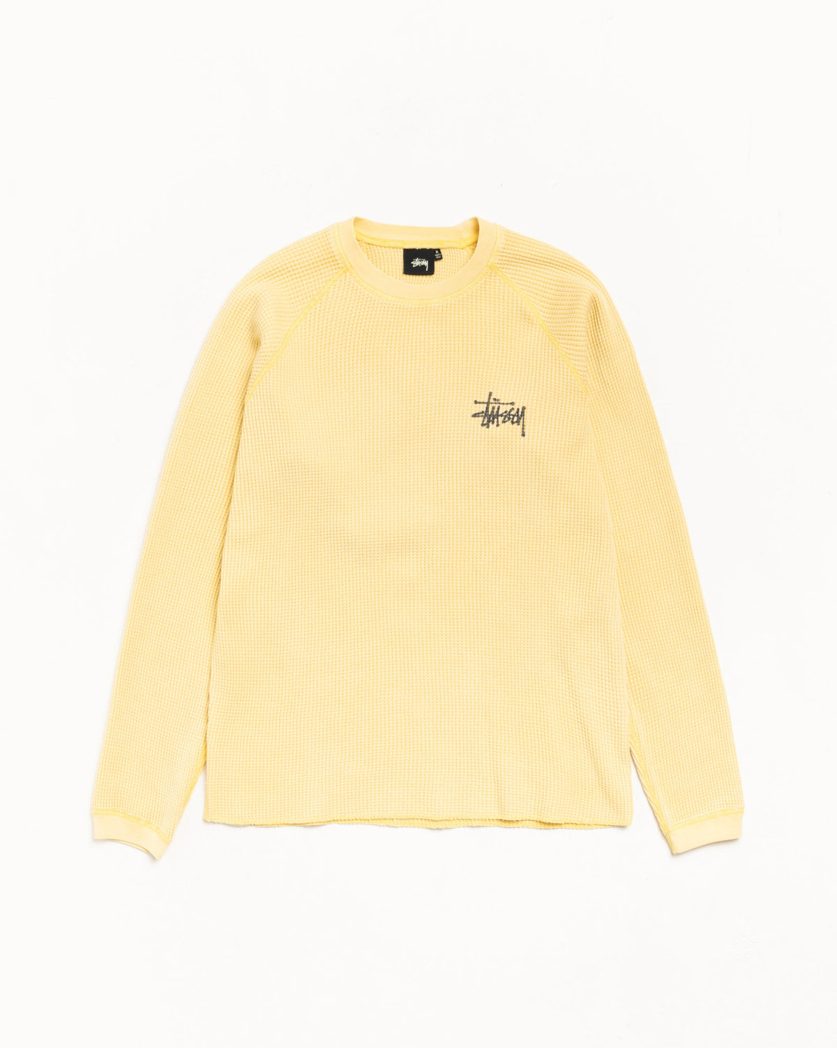 Basic Stüssy Thermal Long Sleeve in Pale Yellow