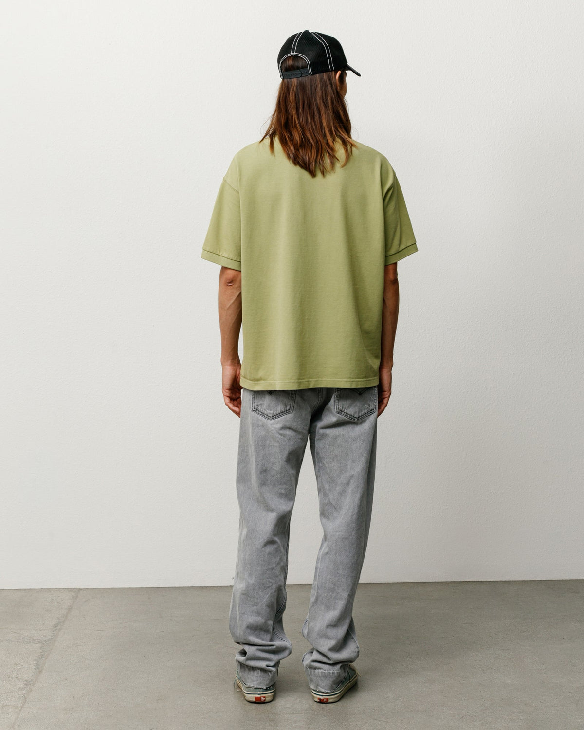 Classic Pique Polo shirt in Leaf green midweight cotton, unisex by Stüssy