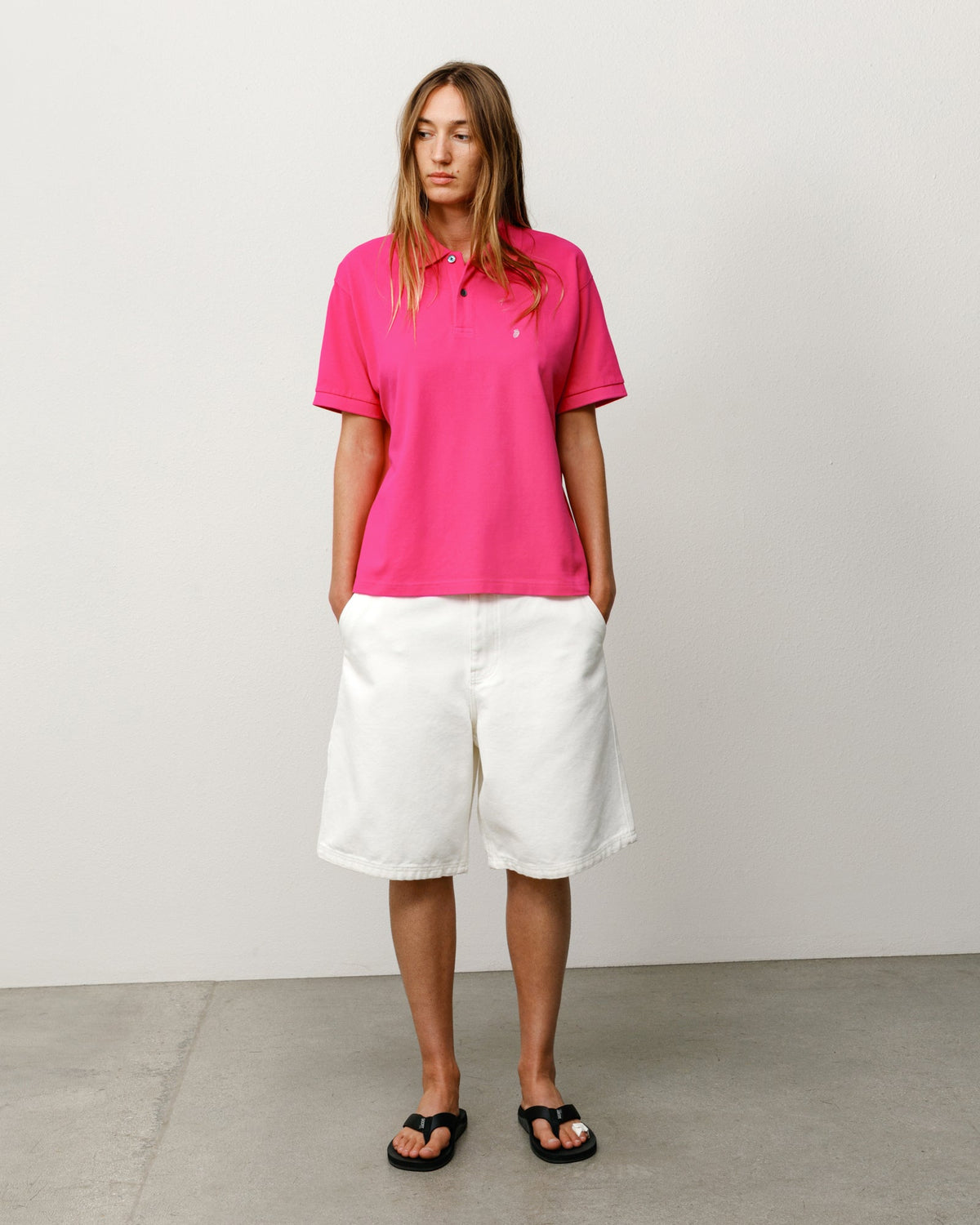Stüssy Classic Pique Polo shirt in the color Pink