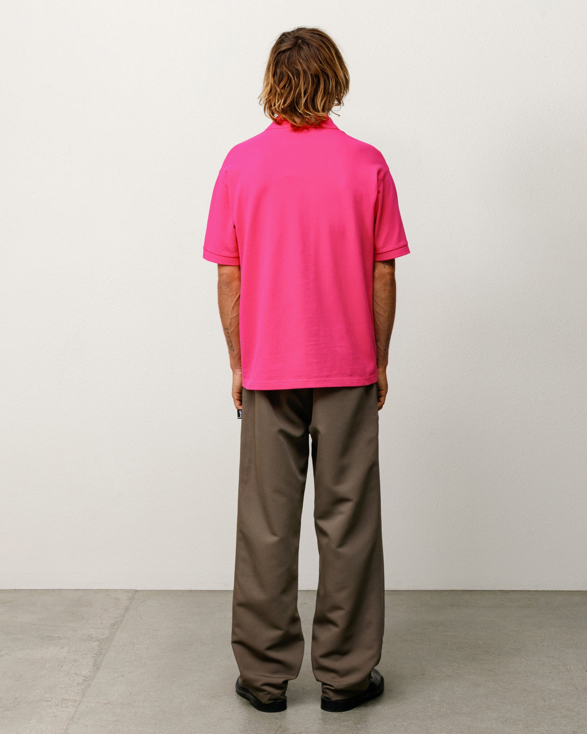 Classic Pique Polo shirt in pink, midweight cotton with rib-knit collar and cuffs.