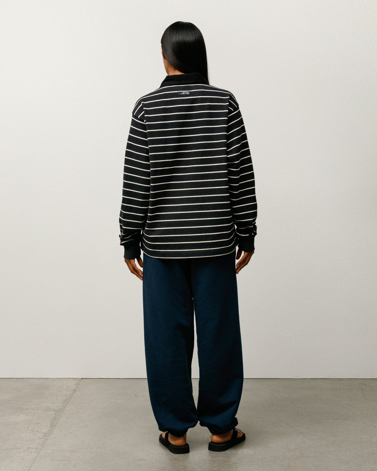 Pin Striped Rugby Mens Long Sleeve In Black