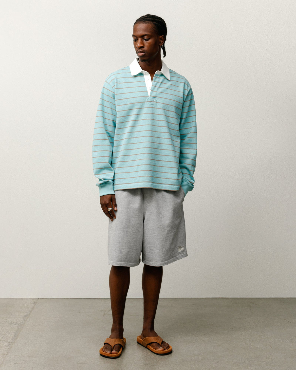 Pin Striped Rugby Mens Long Sleeve In Blue
