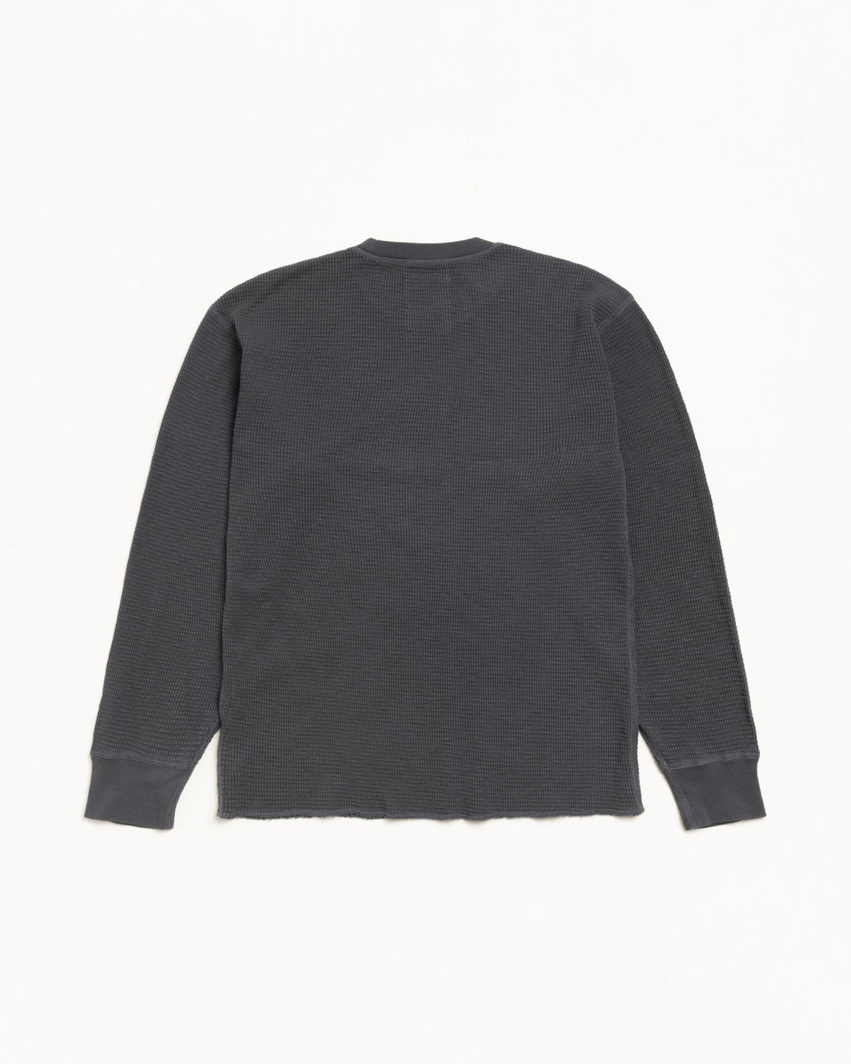 PIGMENT DYED LS THERMAL Knit in the color Faded Black