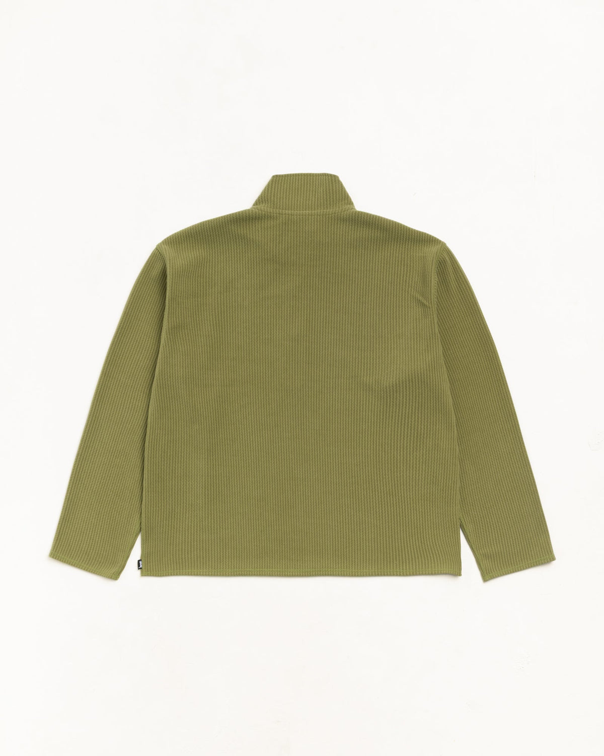Textured Zip Mock Unisex Long Sleeve In Olive