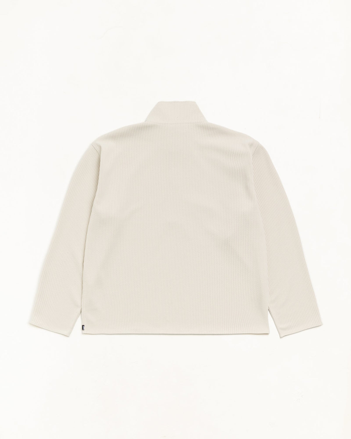 Textured Zip Mock Unisex Long Sleeve In Sand