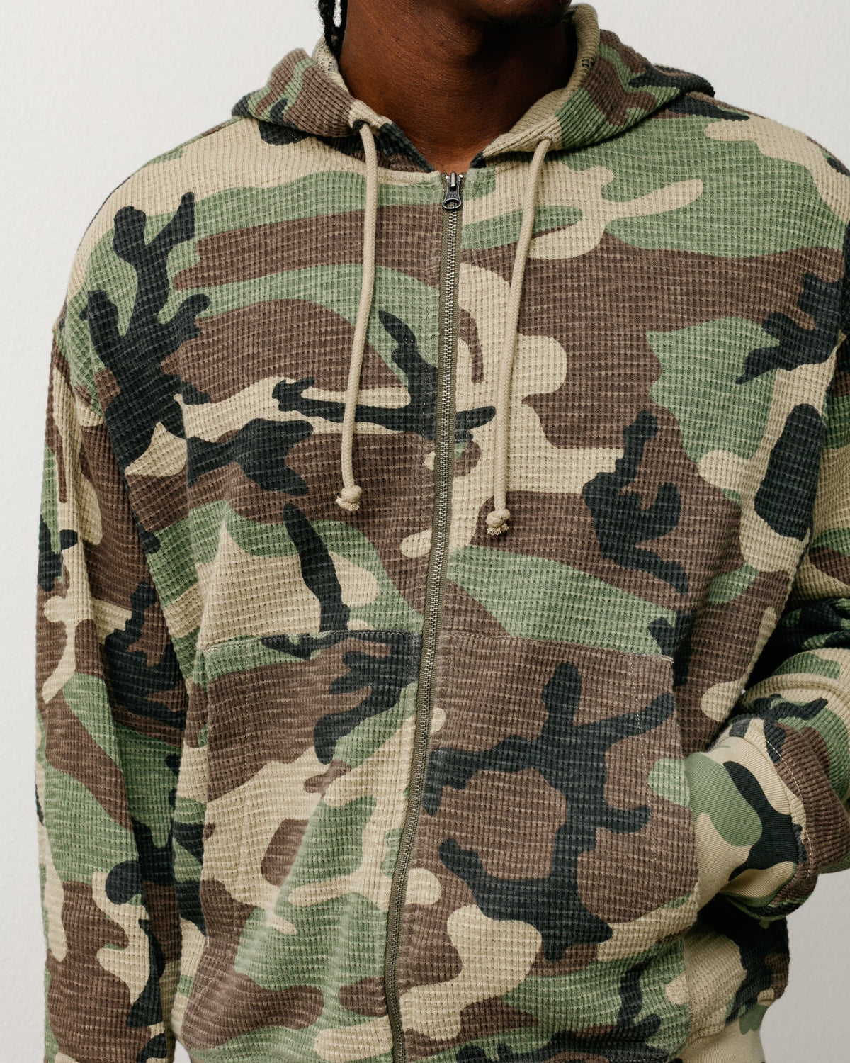 Lightweight Thermal Hoodie Zip Hoodie in the color Camo