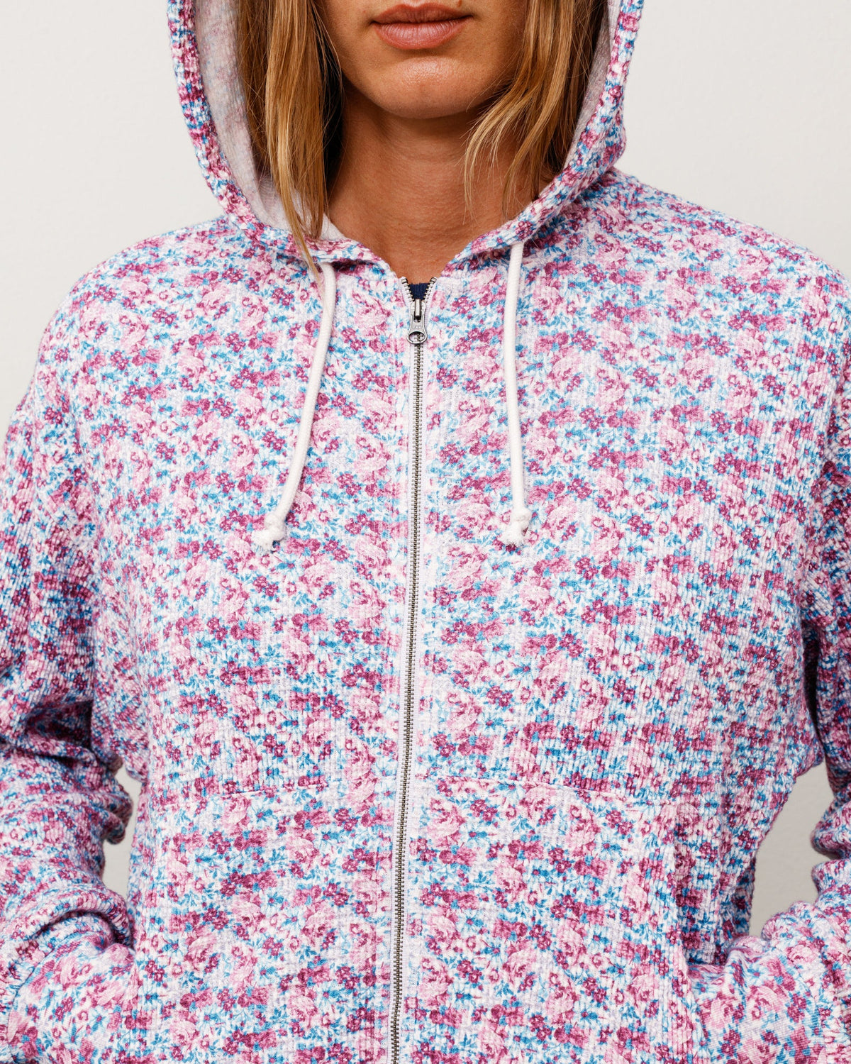 Light Weight Thermal Hood Unisex Long Sleeve In Floral