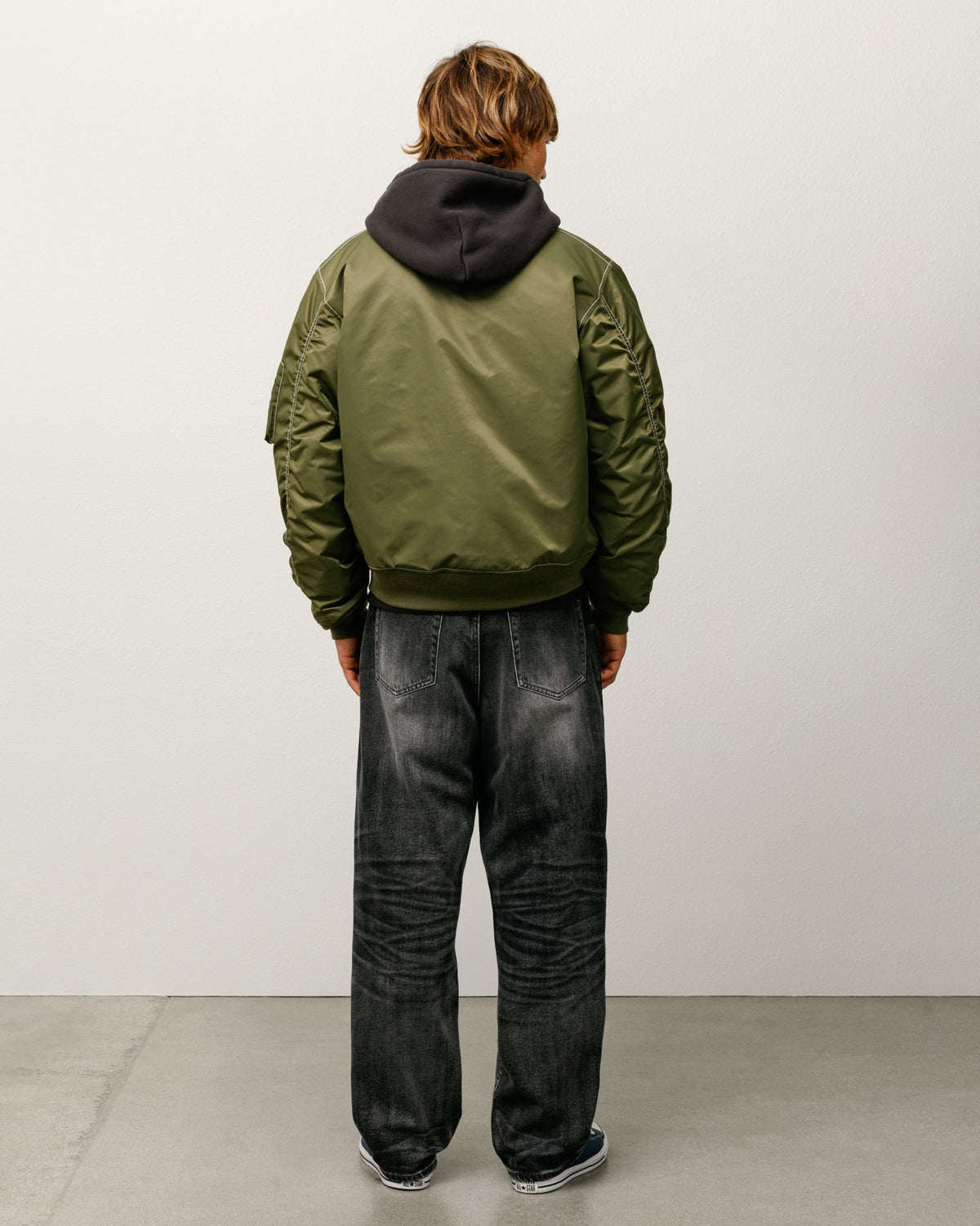 Built Bomber Jacket Mens Long Sleeve In Olive