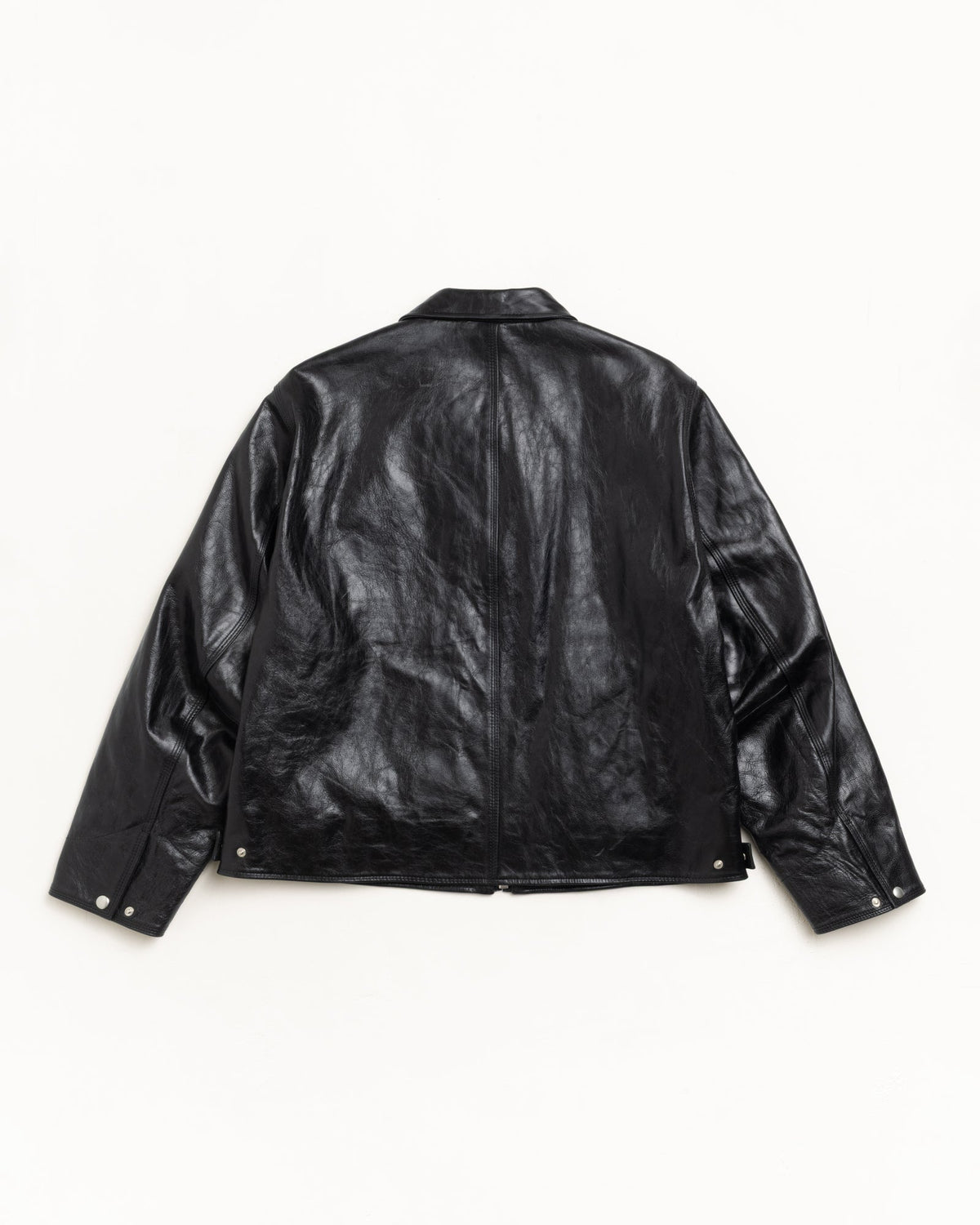 Garage Jacket Leather Mens Long Sleeve In Black