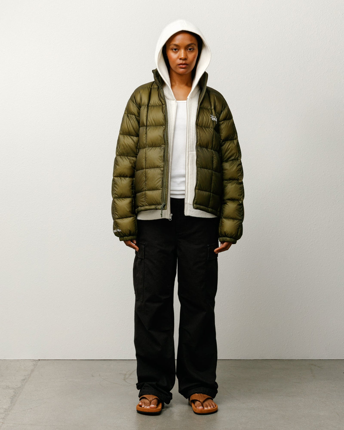 Midweight Puffer Mens Long Sleeve In Olive