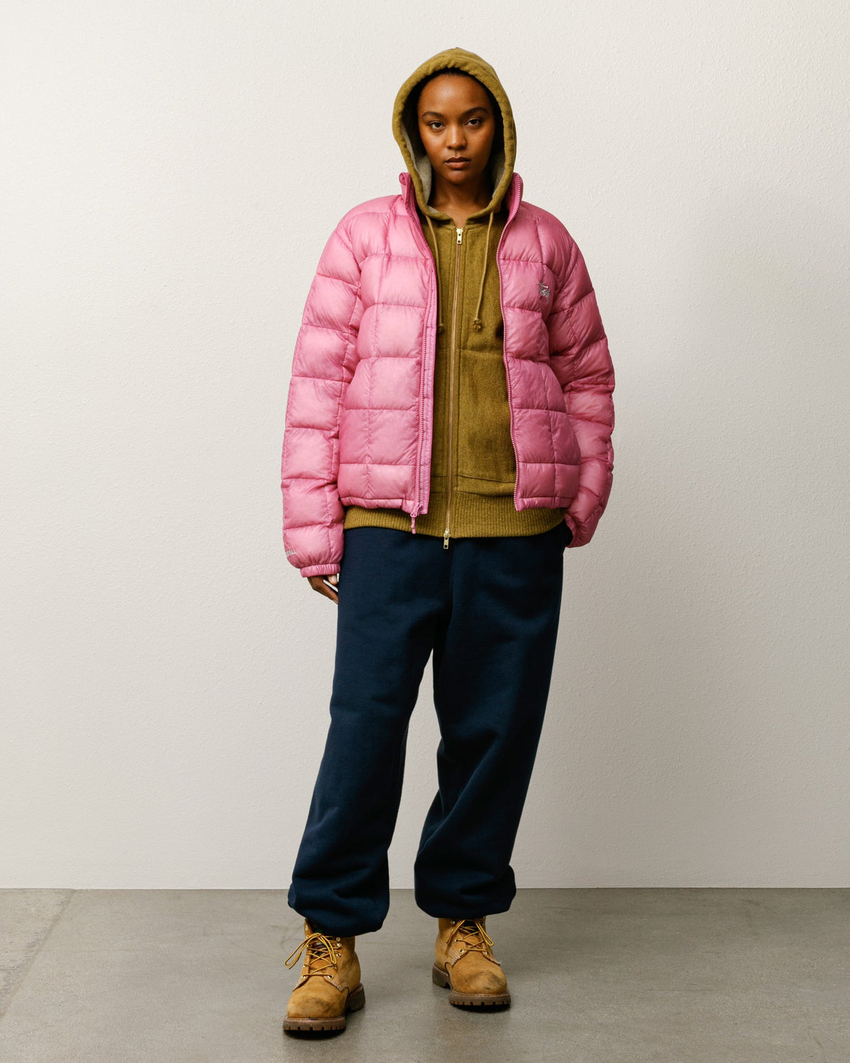 Midweight Puffer Unisex Long Sleeve In Pink