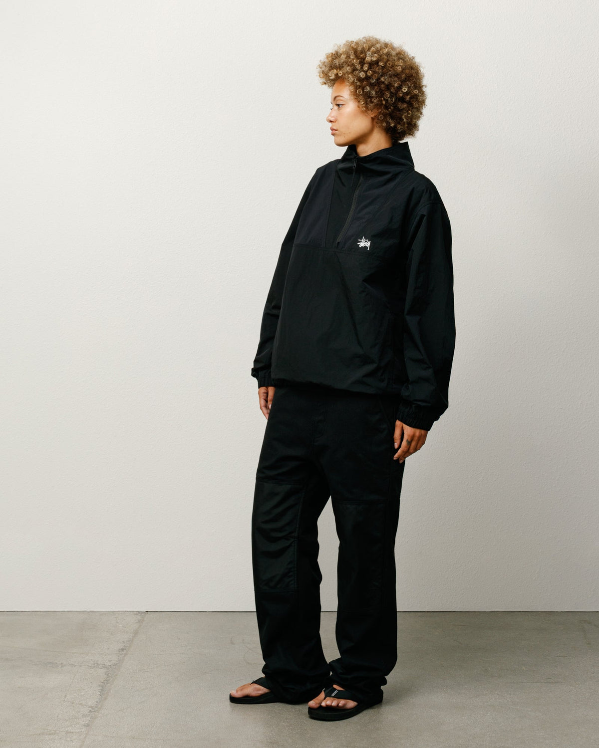 Warm Up Pullover Mens Long Sleeve In Black