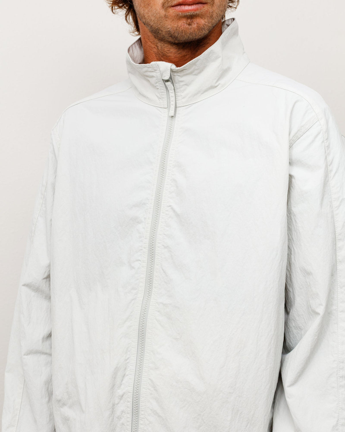 Lightweight Mock Jacket Unisex Long Sleeve In Bone