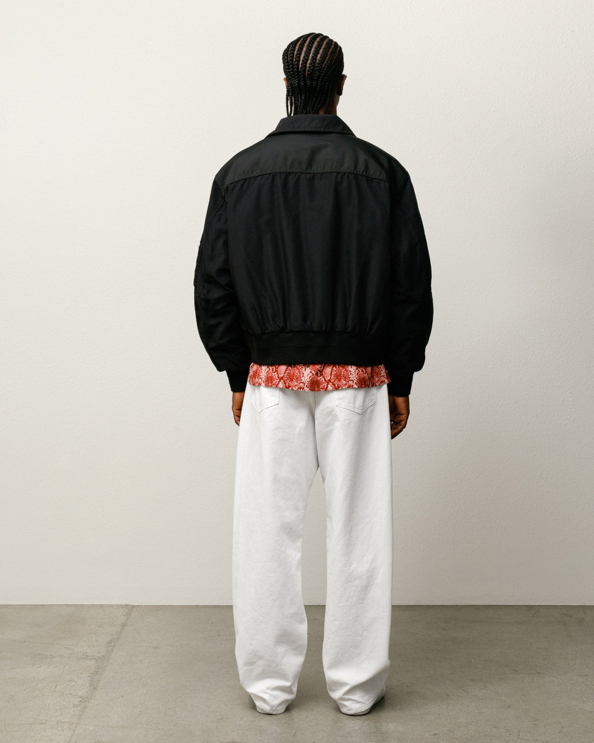 Mock Neck Flight Bomber Mens Long Sleeve In Black