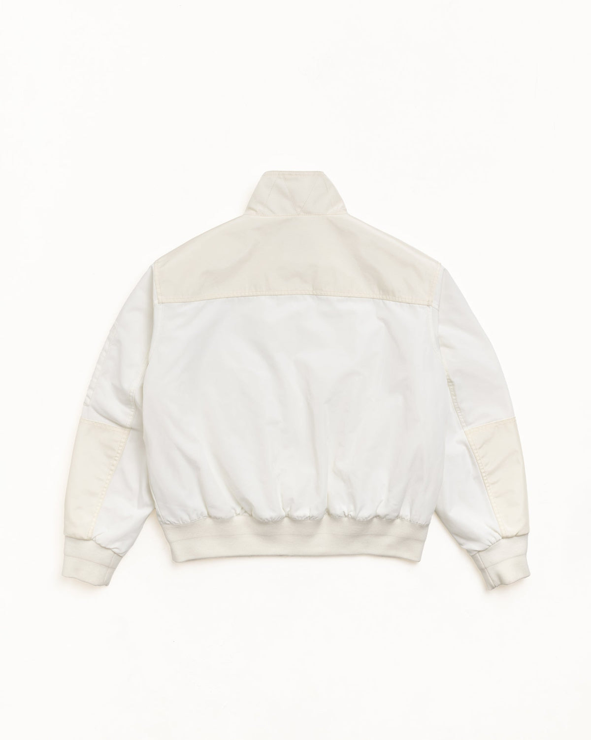 Mock Neck Flight Bomber Mens Long Sleeve In White