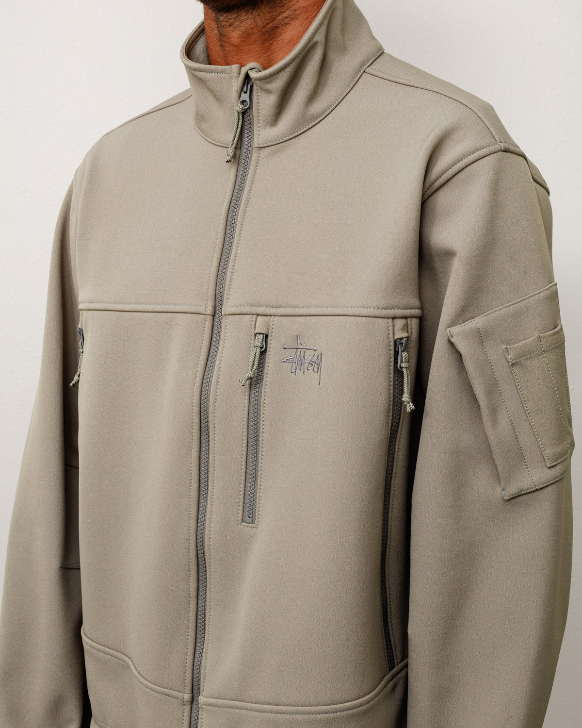 Soft Shell Jacket Unisex Long Sleeve In Moss Grey
