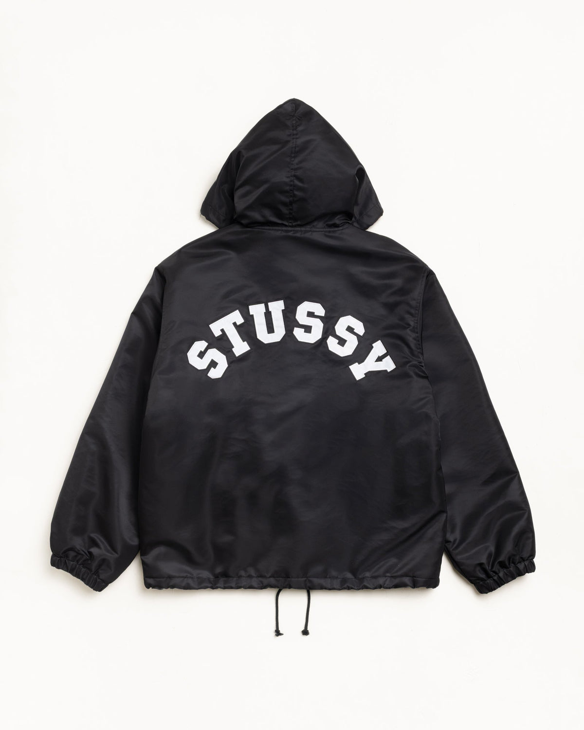 Hooded Coaches Jacket Mens Long Sleeve In Black