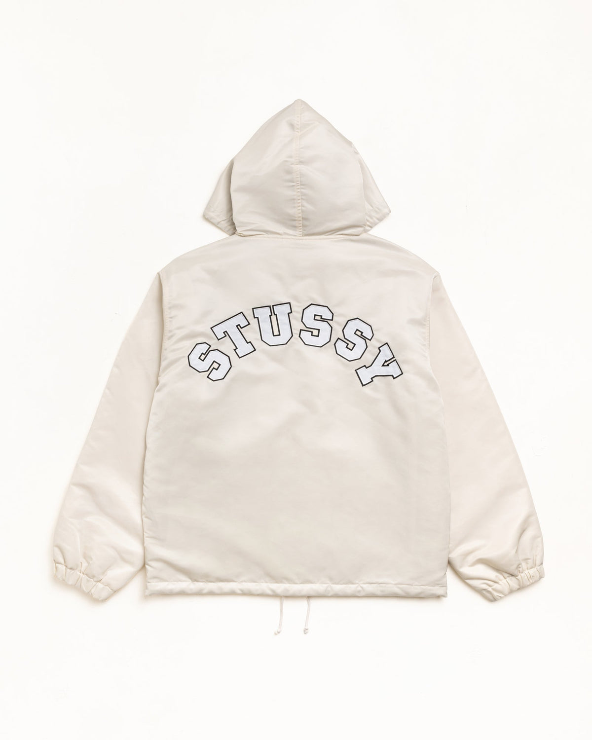 Hooded Coaches Jacket Unisex Long Sleeve In Bone