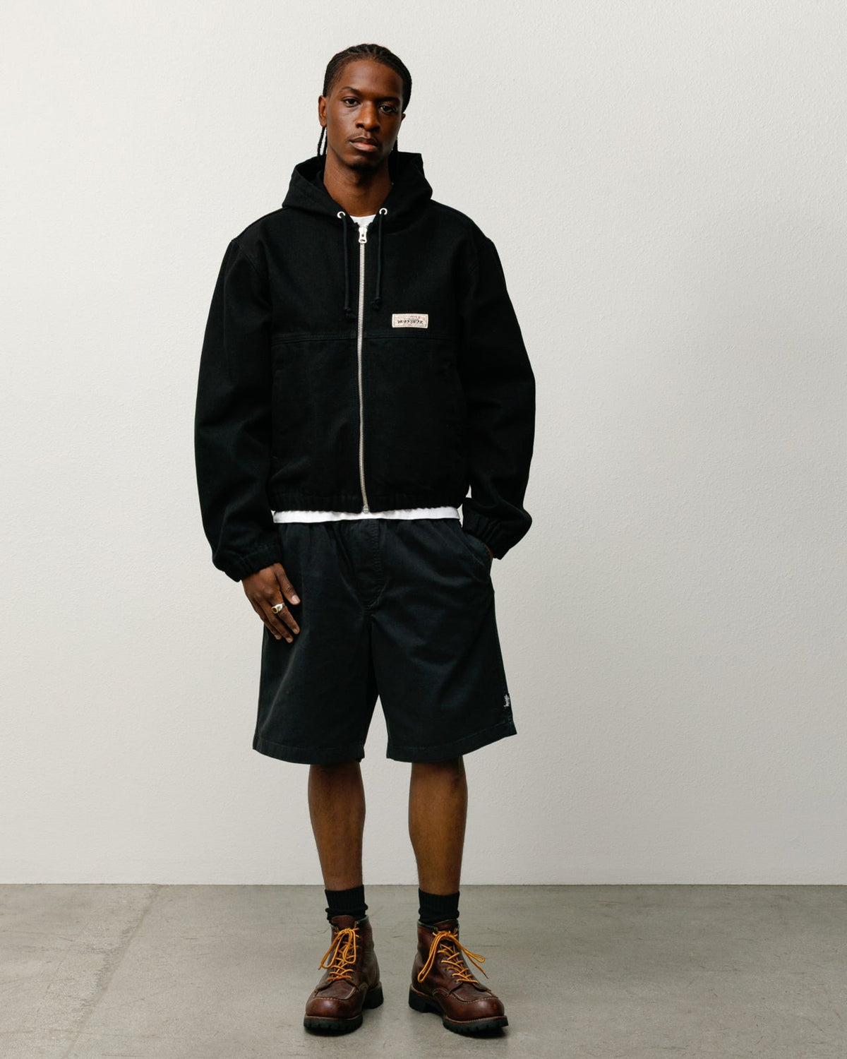 Work Jacket Unlined Canvas Mens Long Sleeve In Black