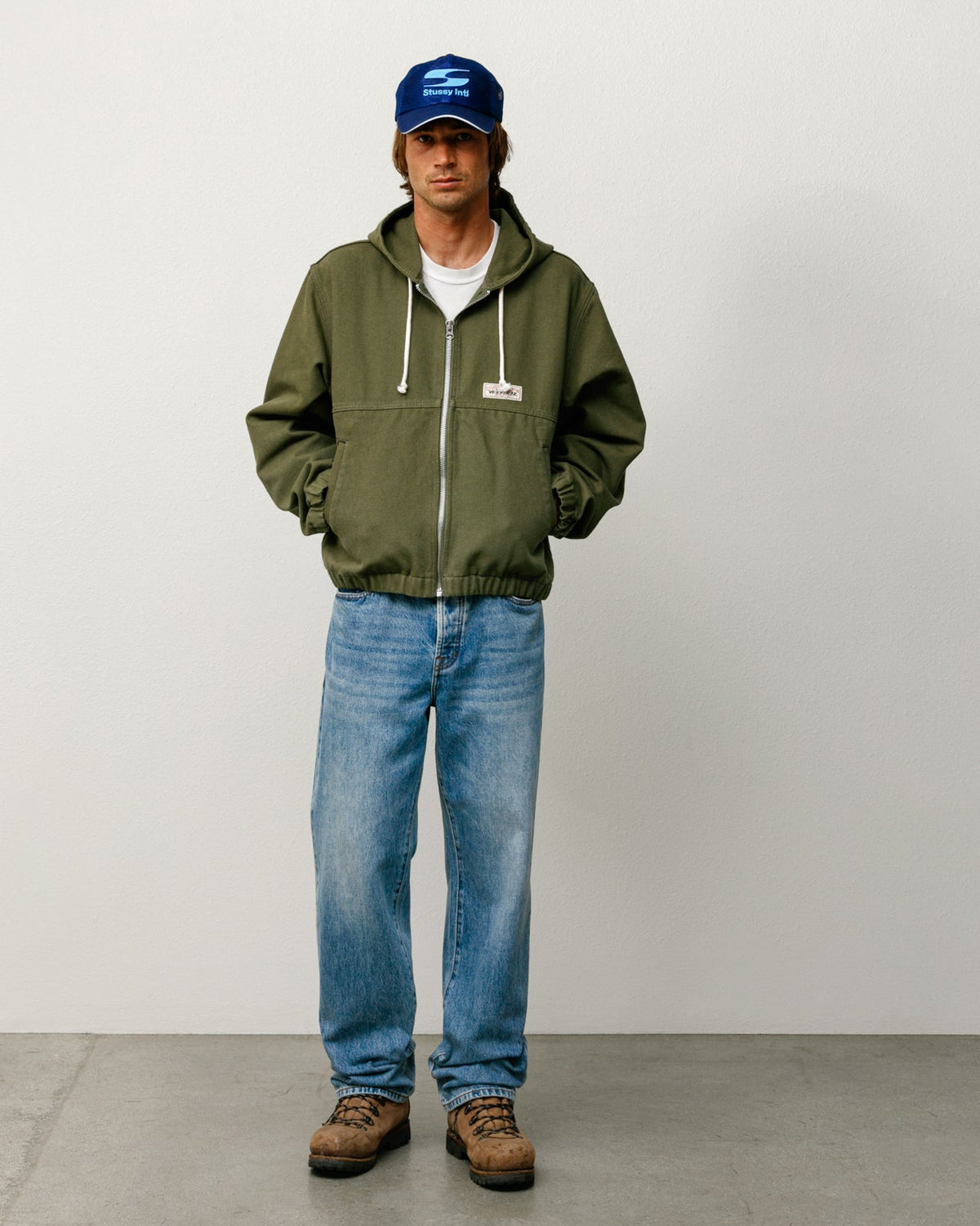 Work Jacket Unlined Canvas Mens Long Sleeve In Olive