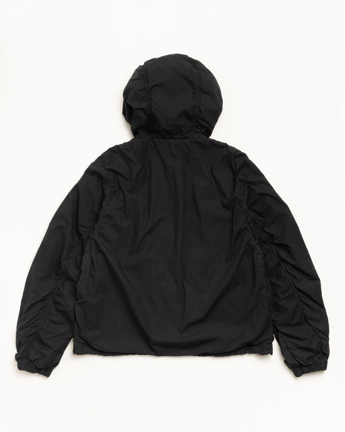 Double Cotton Hooded Jacket Mens Long Sleeve In Black