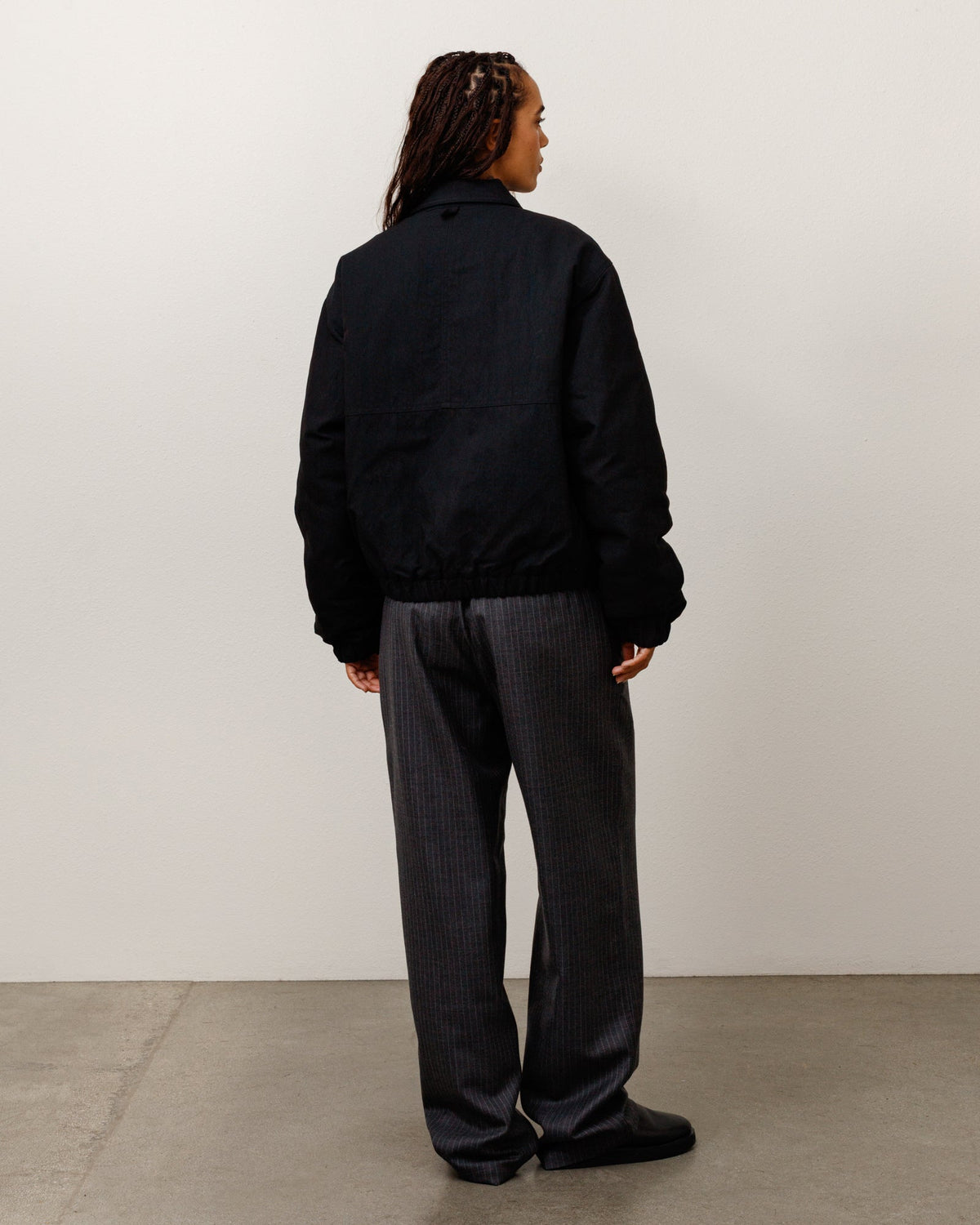 Nyco Collared Work Jacket Unisex Long Sleeve In Black