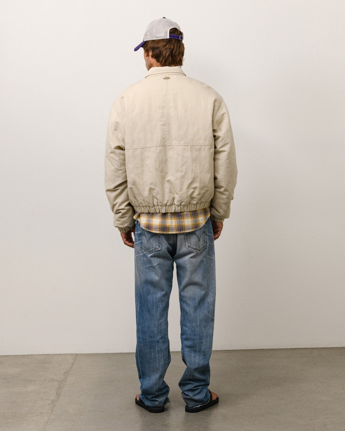 Nyco Collared Work Jacket Unisex Long Sleeve In Sand