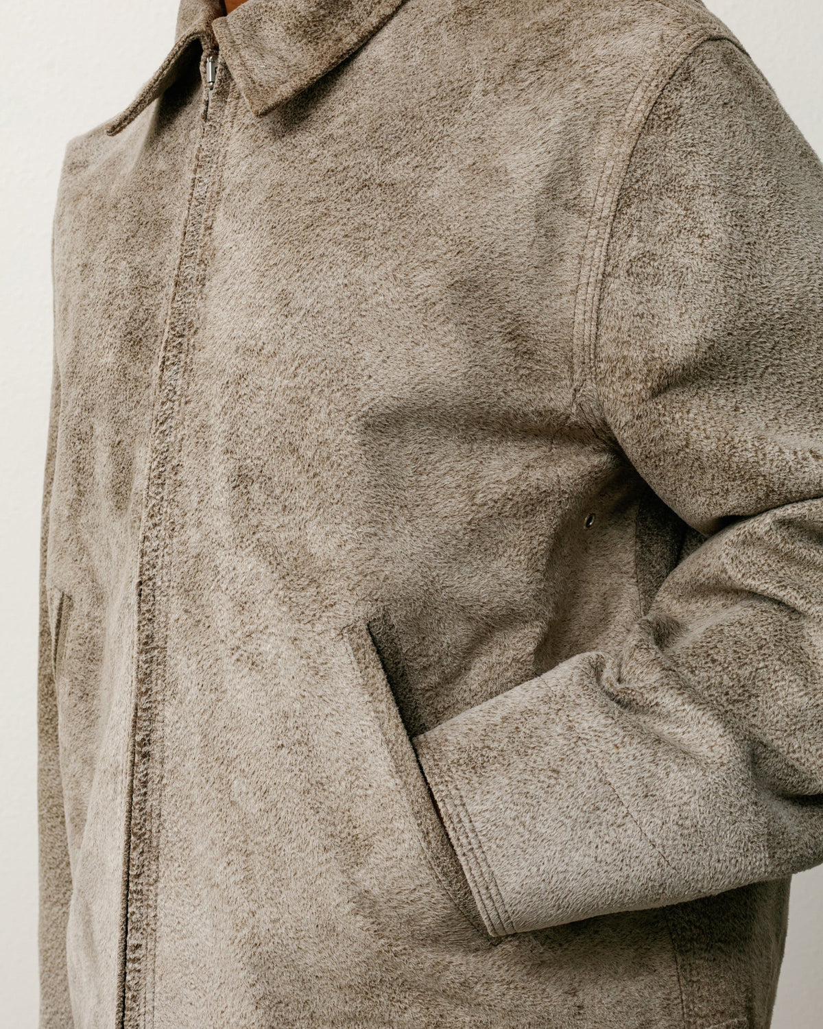 Garage Jacket Suede Unisex Long Sleeve In Suede