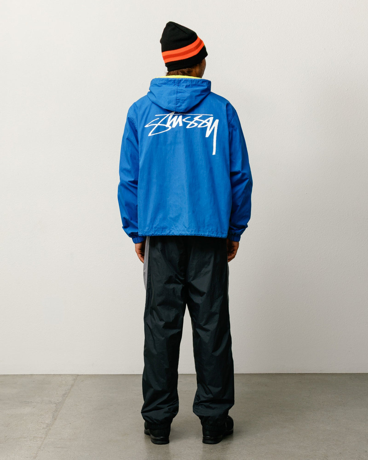 Waxed Cotton Beach Shell jacket in Blue, unisex relaxed fit