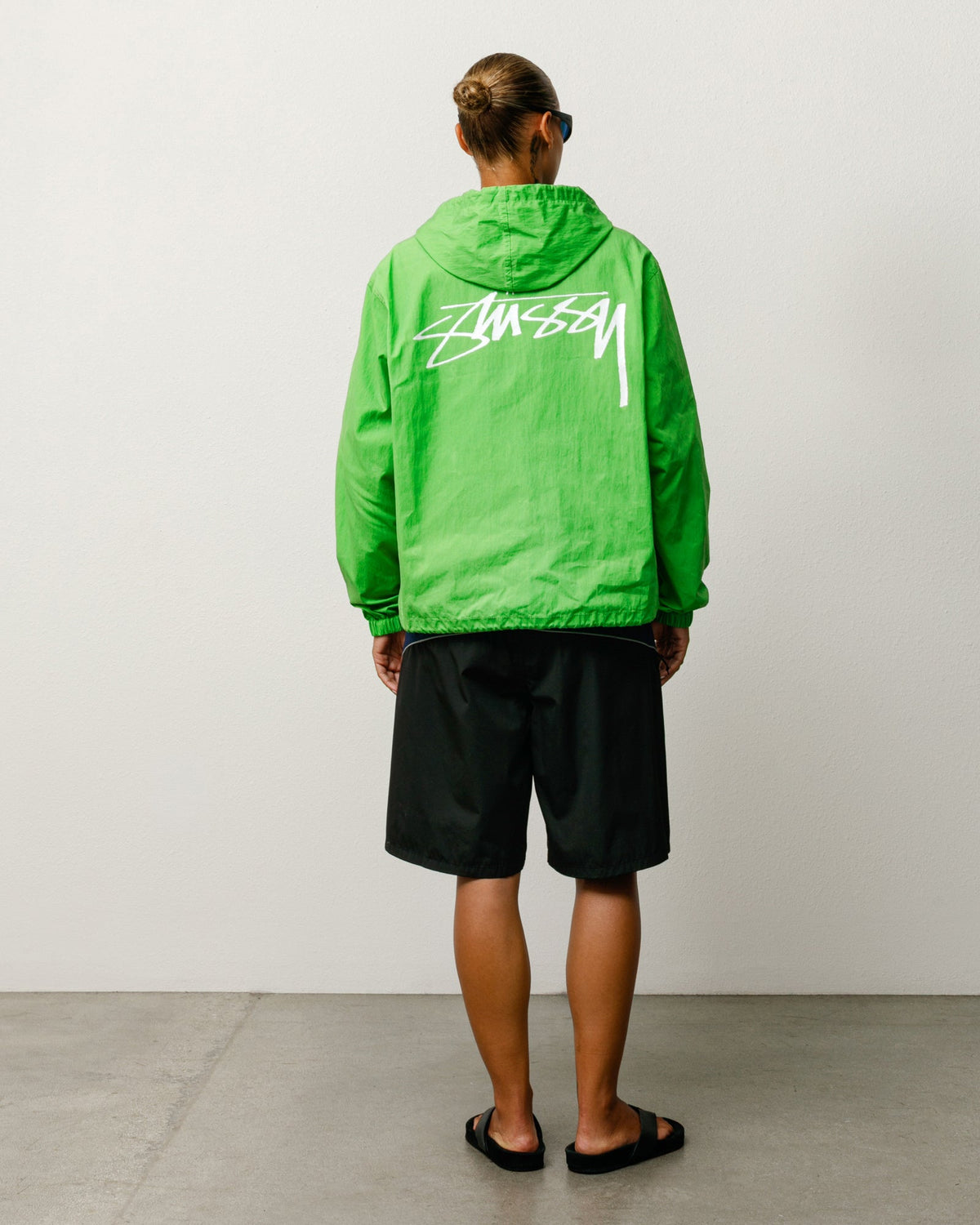 Stüssy Waxed Cotton Beach Shell jacket in Kiwi green