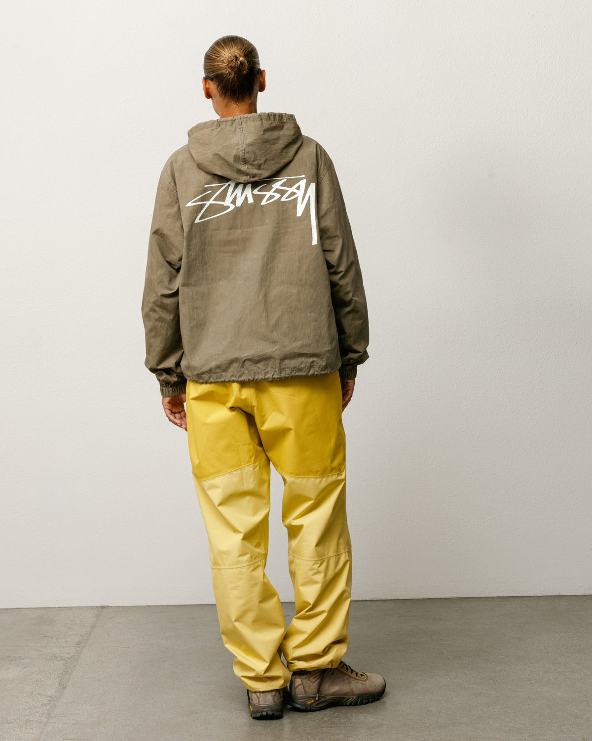 Waxed Cotton Beach Shell jacket in olive green by Stüssy