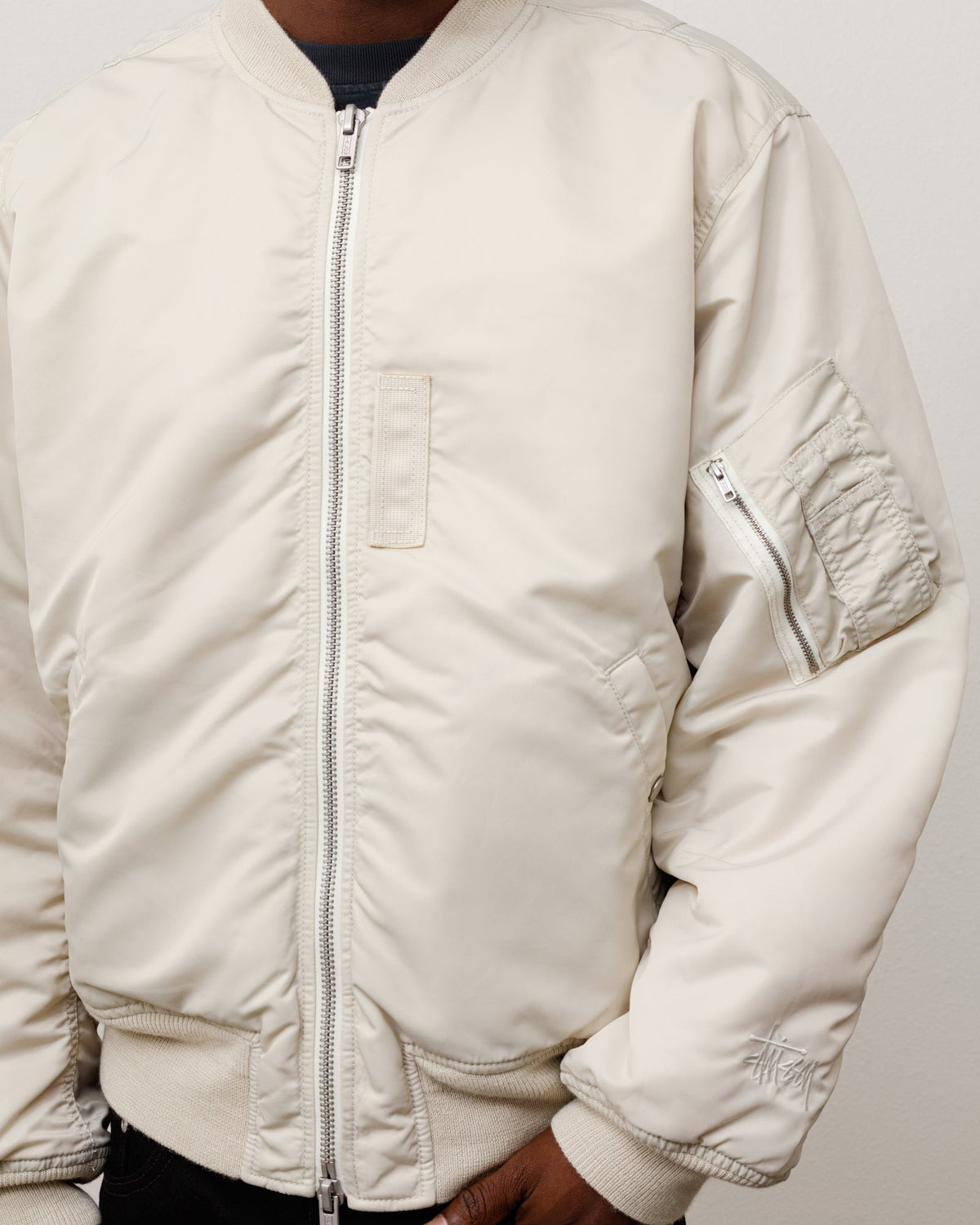 Ma-1 Bomber Unisex Long Sleeve In Bone
