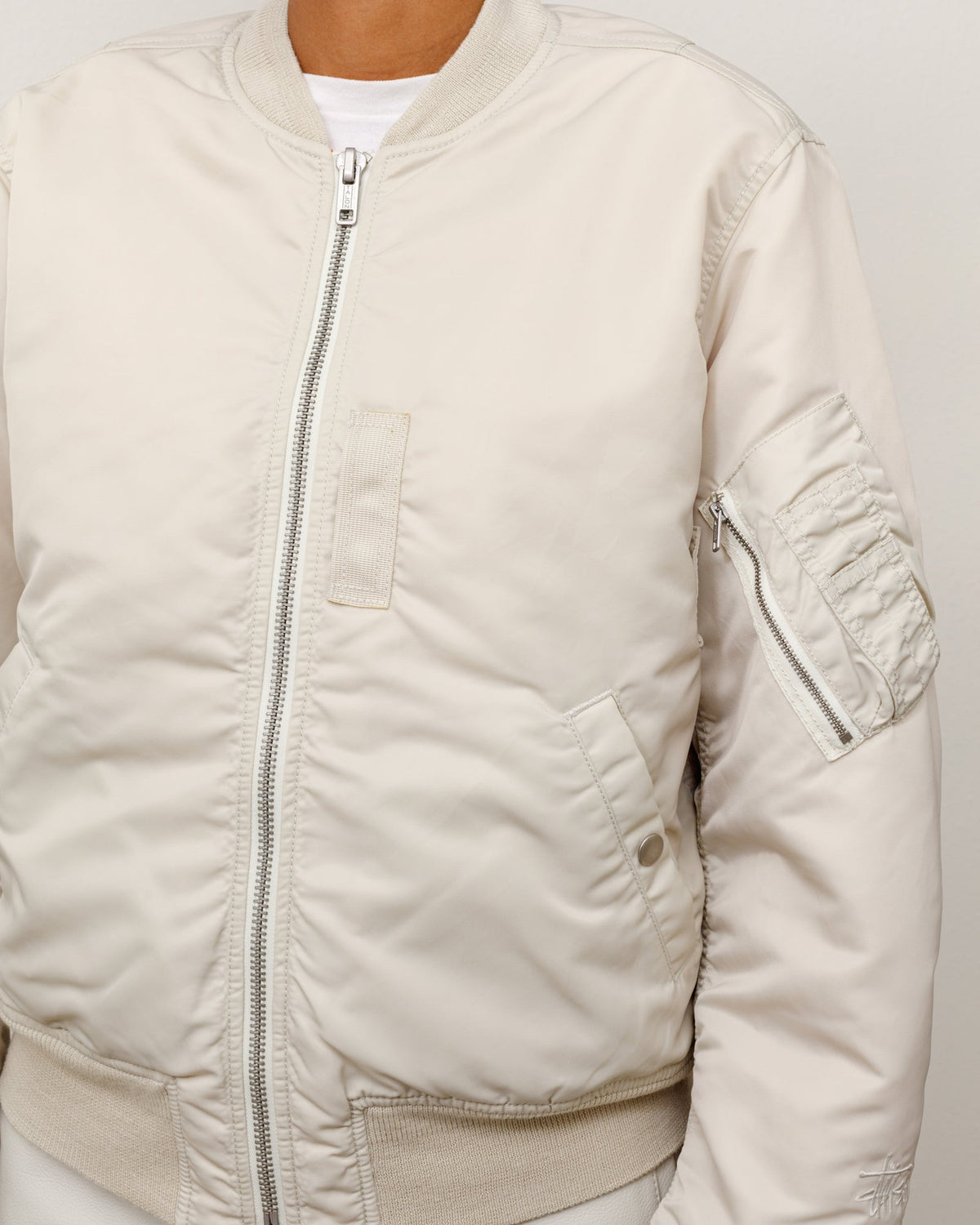 Ma-1 Bomber Unisex Long Sleeve In Bone