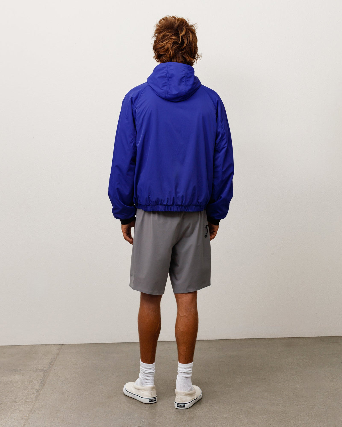 Coastline Hooded Jacket Unisex Long Sleeve In Iris
