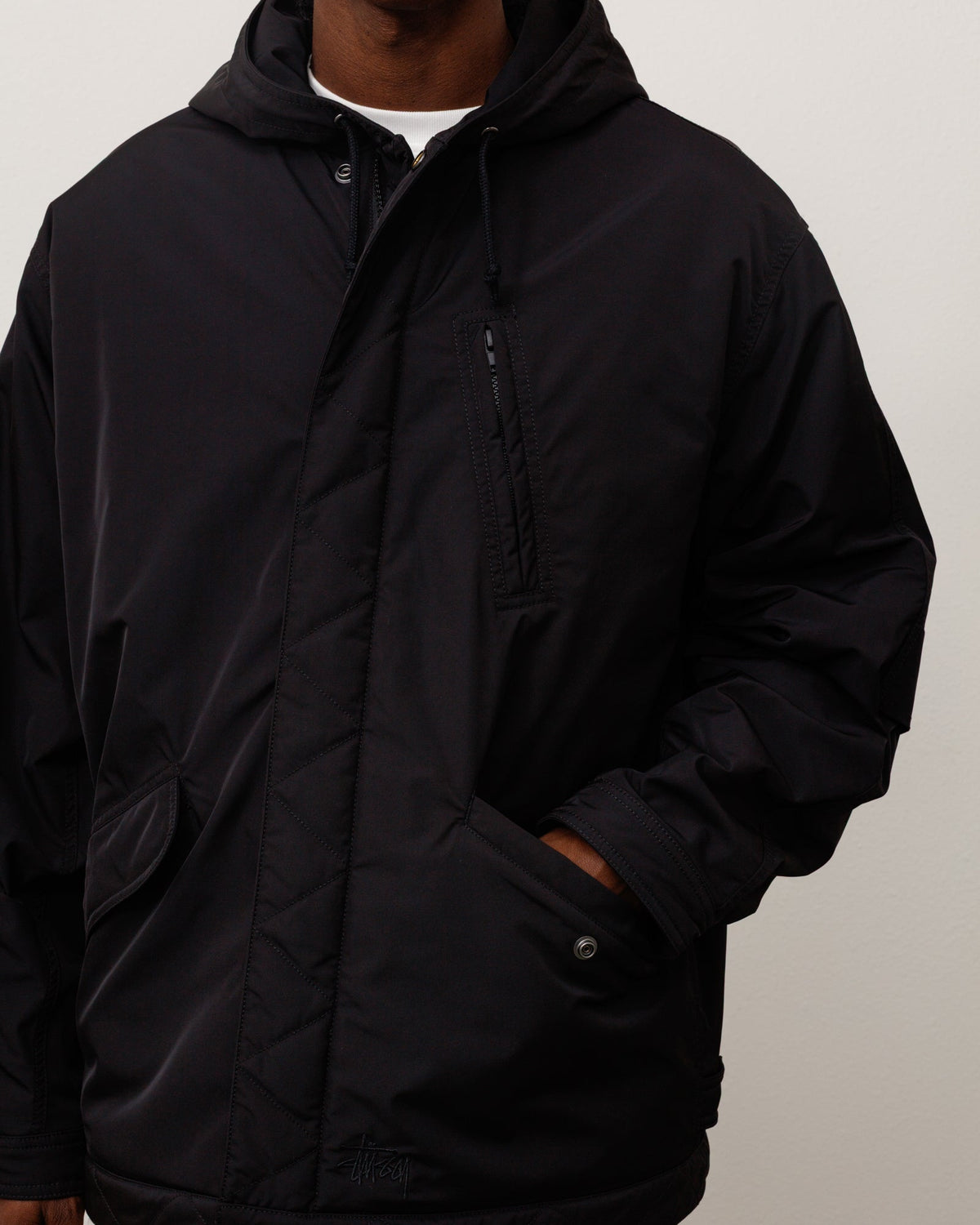 Flight Parka Unisex Long Sleeve In Black